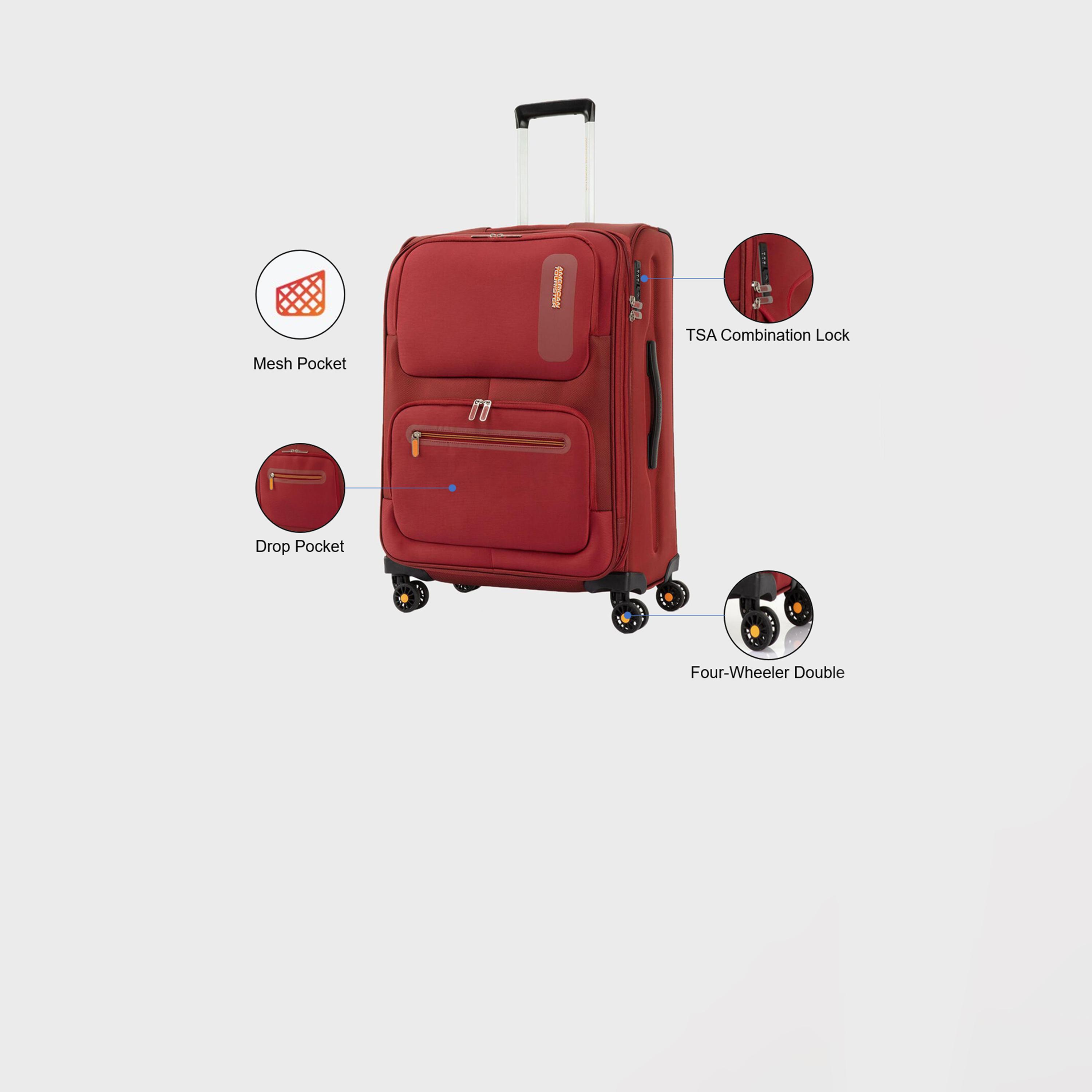 American Tourister Maxwell 68 CM Medium Check-in Polyester Softcase 4-Wheeler Spinner Luggage Trolley Bag with TSA Lock | 251-2501-004266-travel-luggagesandbags-luggage-image-3