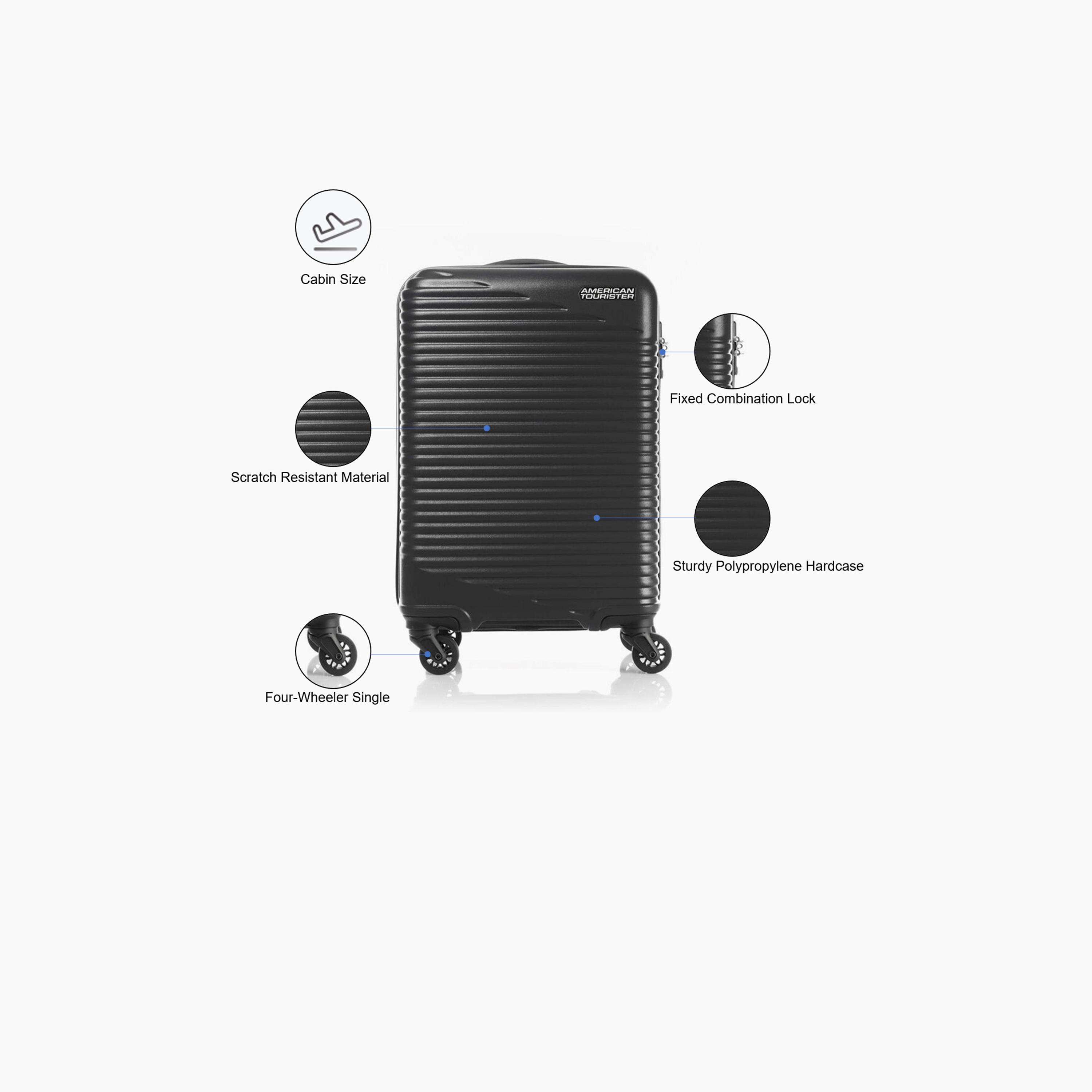 American Tourister Sky Park 55 CM Cabin Polypropylene Hardcase 4-Wheeler Trolley Bag | 251-2501-004515-travel-luggagesandbags-luggage-image-3