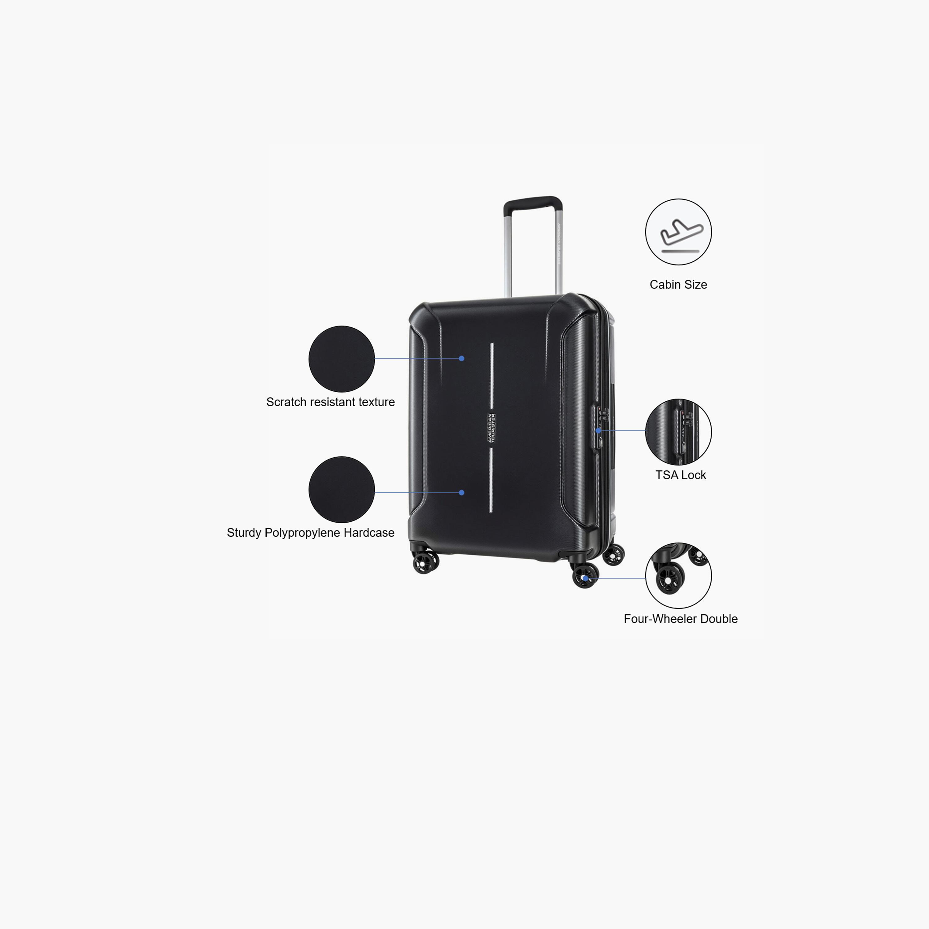 American Tourister 55 CM Cabin Technum Next Hard Luggage Trolley Bag Diamond | 251-2501-004510-travel-luggagesandbags-luggage-image-3