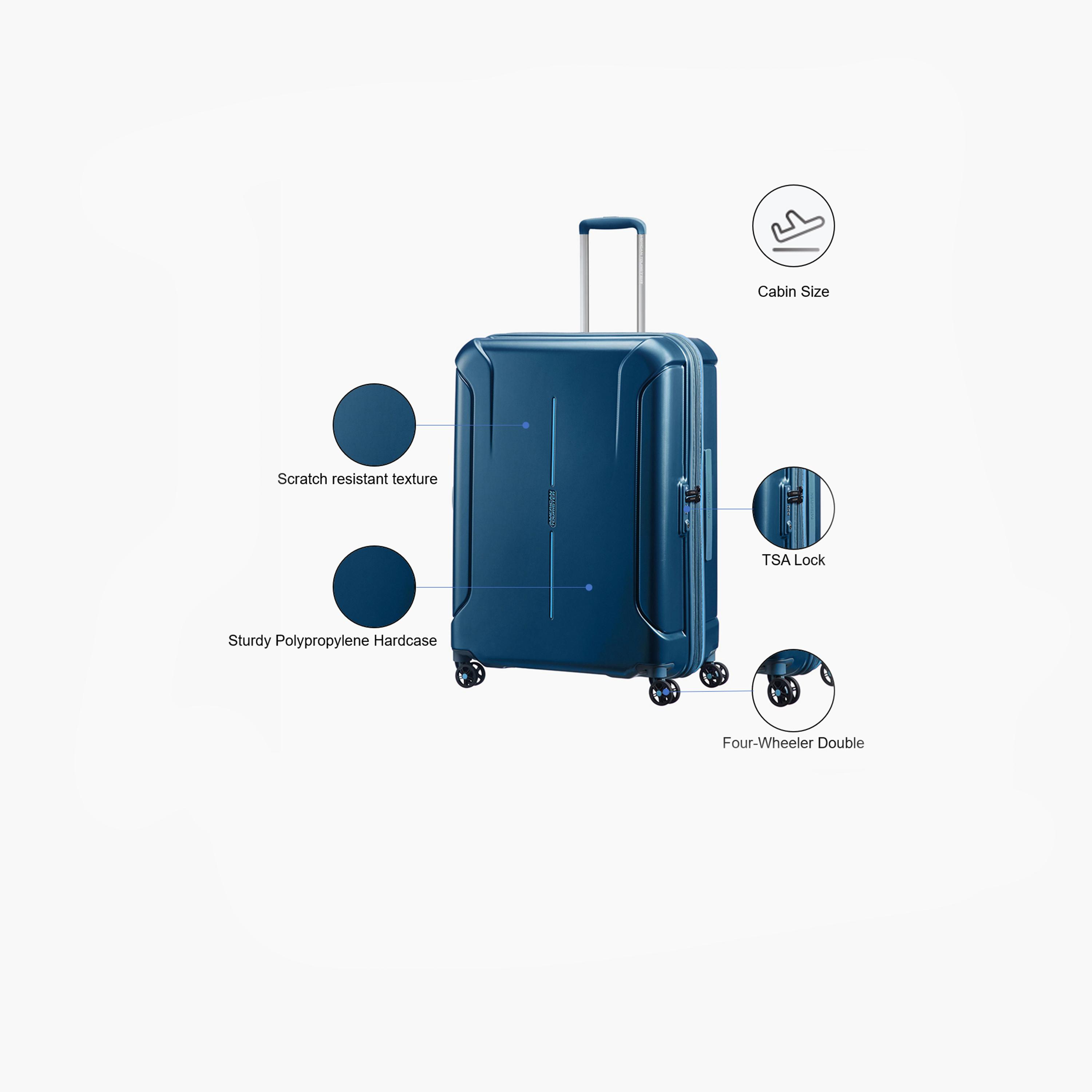 American Tourister 55CM Technum Next Hard Cabin Luggage Trolley Bag Metallic Blue | 251-2501-004502-travel-luggagesandbags-luggage-image-3