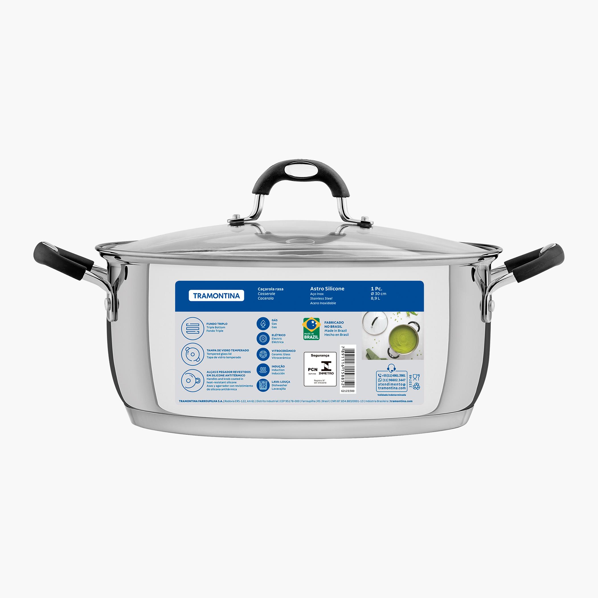 Tramontina Stainless Steel Shallow Casserole - 8.9 L