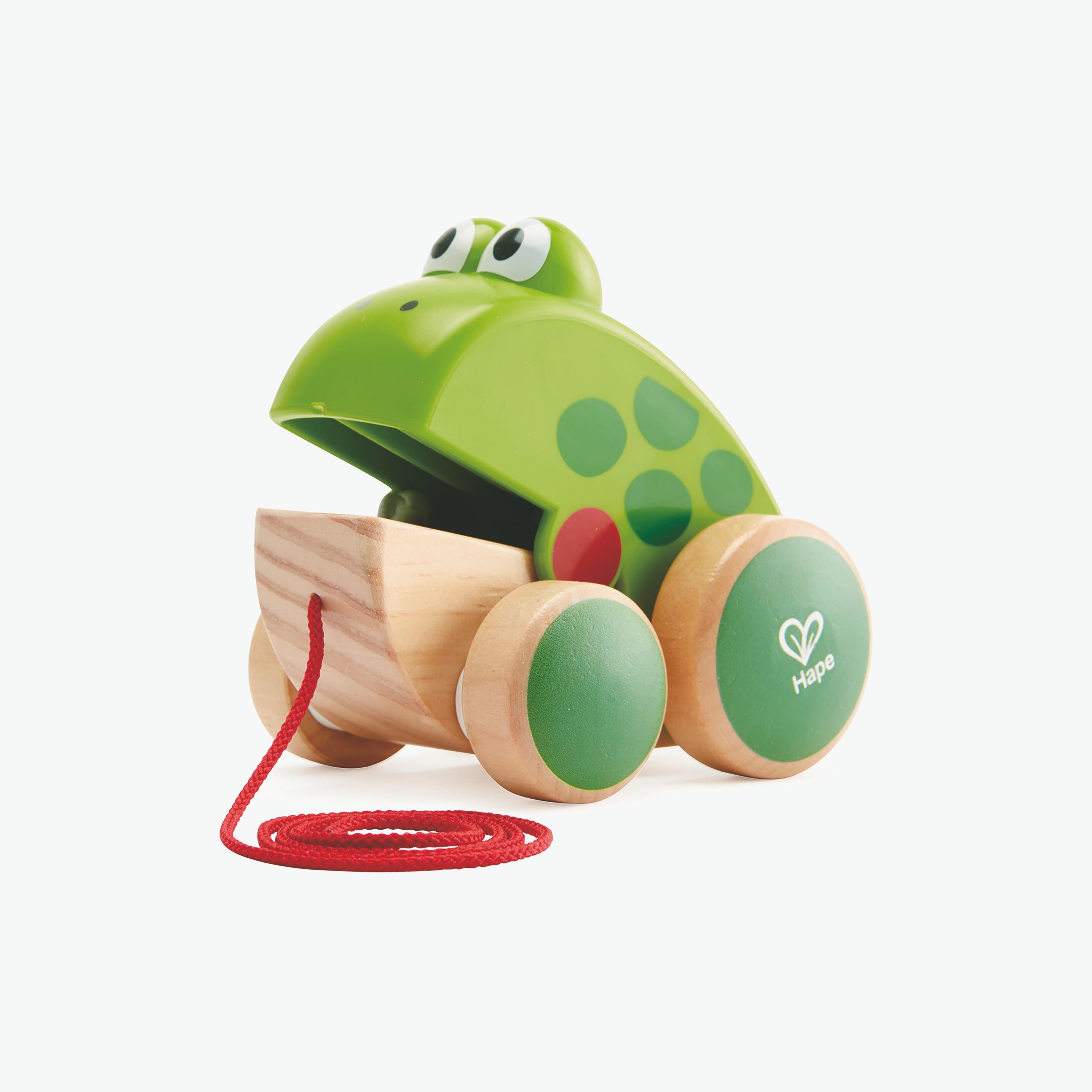 Hape Frog Pull Along Push And Pull Toy-toys-babyandtoddlertoys-pushandpulltoys-image-1