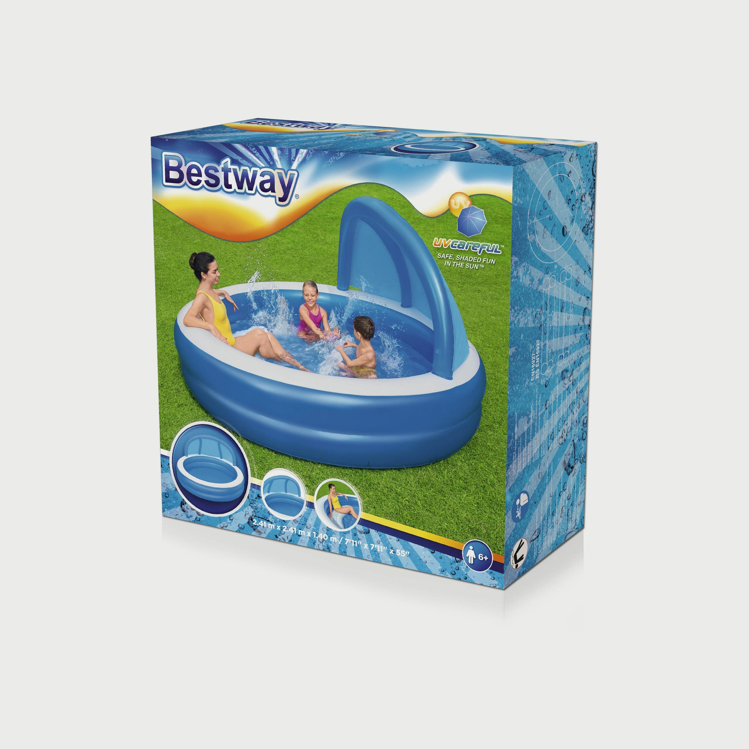 حمام سباحة عائلي قابل للنفخ مع مظلة ضد الاشعة فوق البنفسجية سامر دايز من بيستواي -toys-outdoor-poolandbeach-floatsandboats-image-5