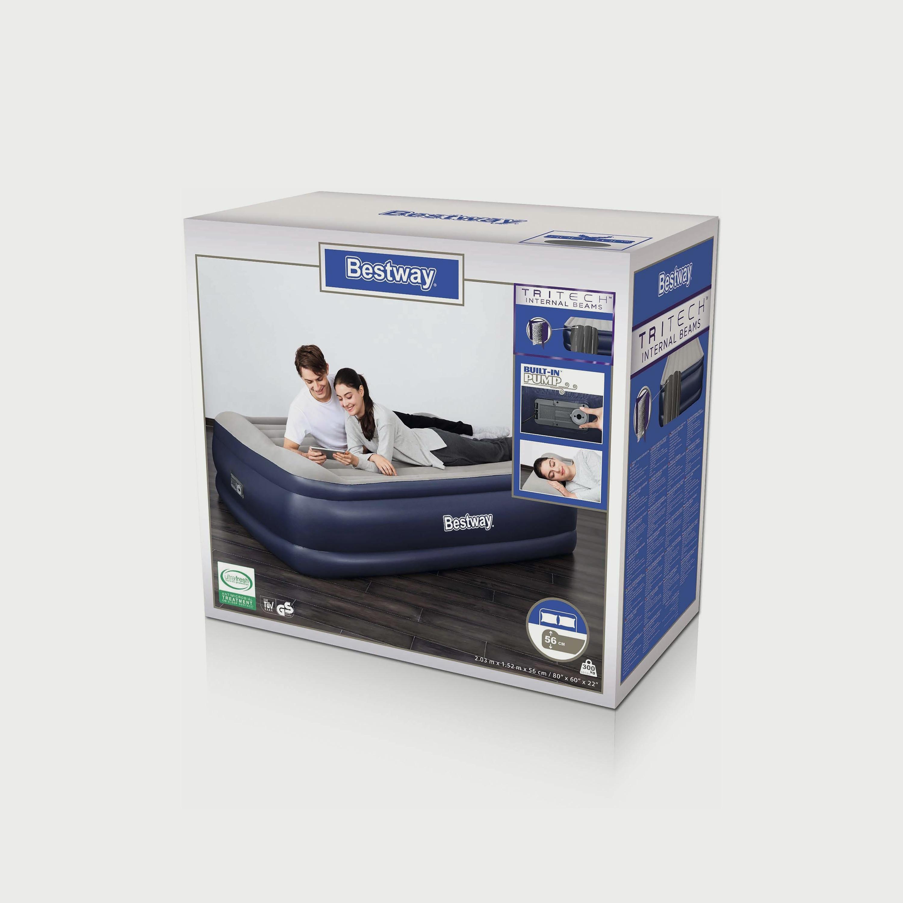 Bestway Tritech Air Mattress with Built-in AC Pump and Antimicrobial Coating, Queen -baby-nursery-mattresses-image-5