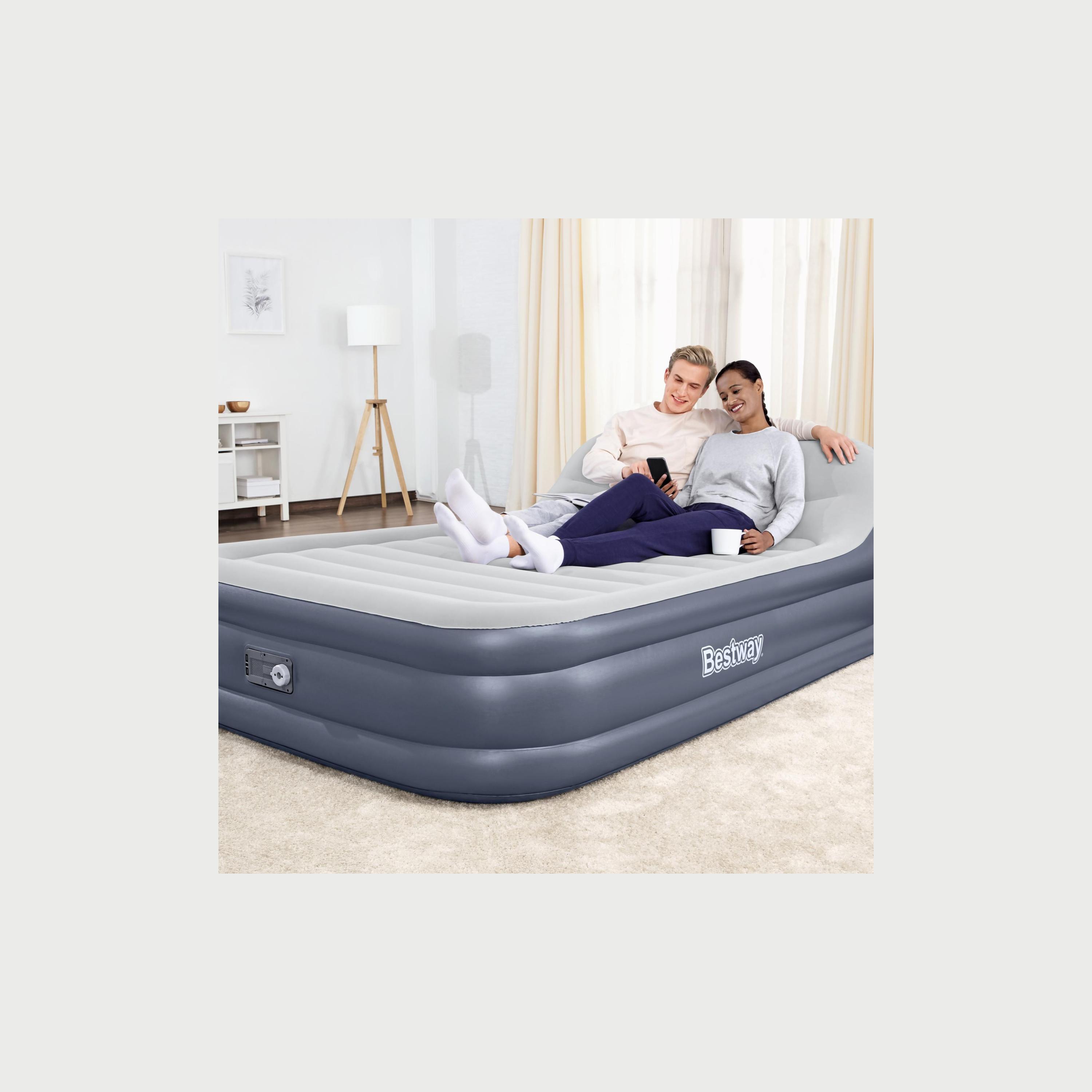 Bestway Tritech SleekFlow Headboard Air Mattress with Built-in AC Pump and Antimicrobial Coating, Queen -baby-nursery-mattresses-image-4