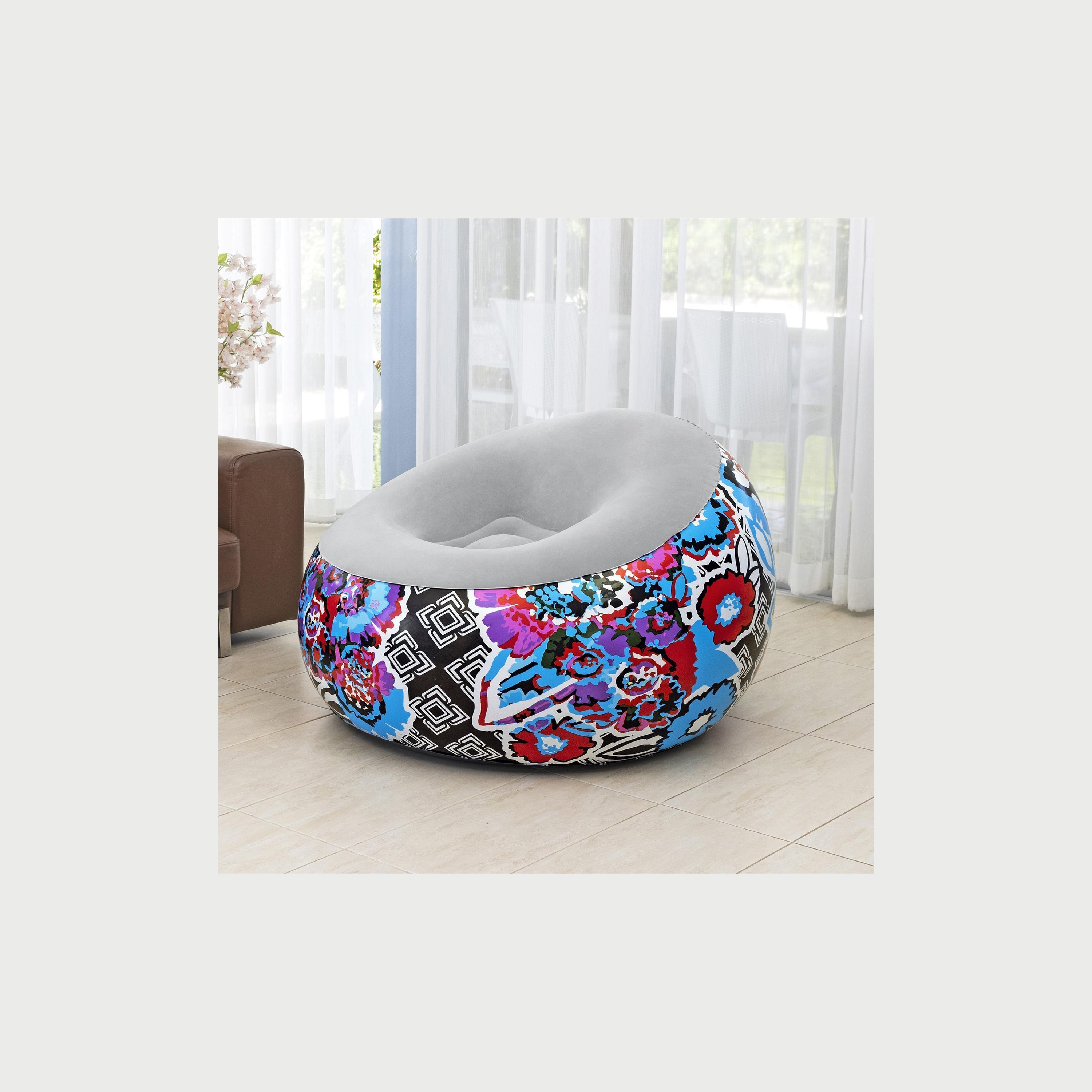 Bestway Floral Inflate-A-Chair Inflatable Chair-baby-nursery-mattresses-image-2