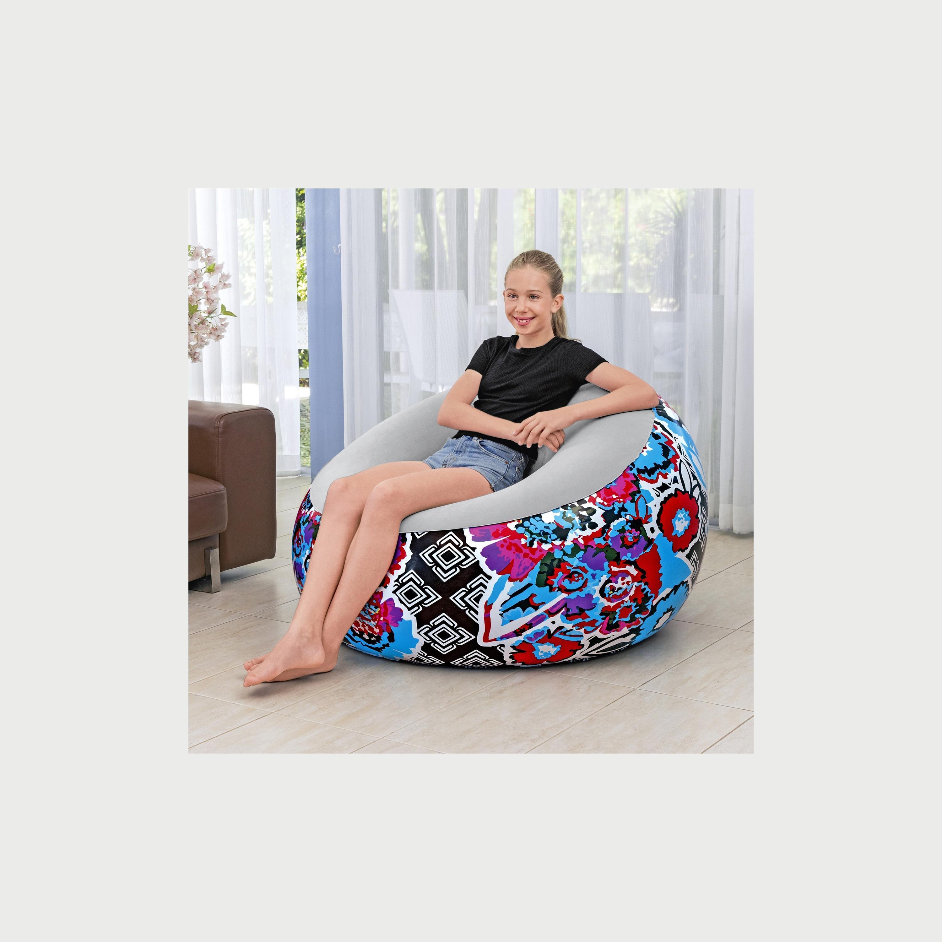 Bestway Floral Inflate-A-Chair Inflatable Chair-baby-nursery-mattresses-image-3