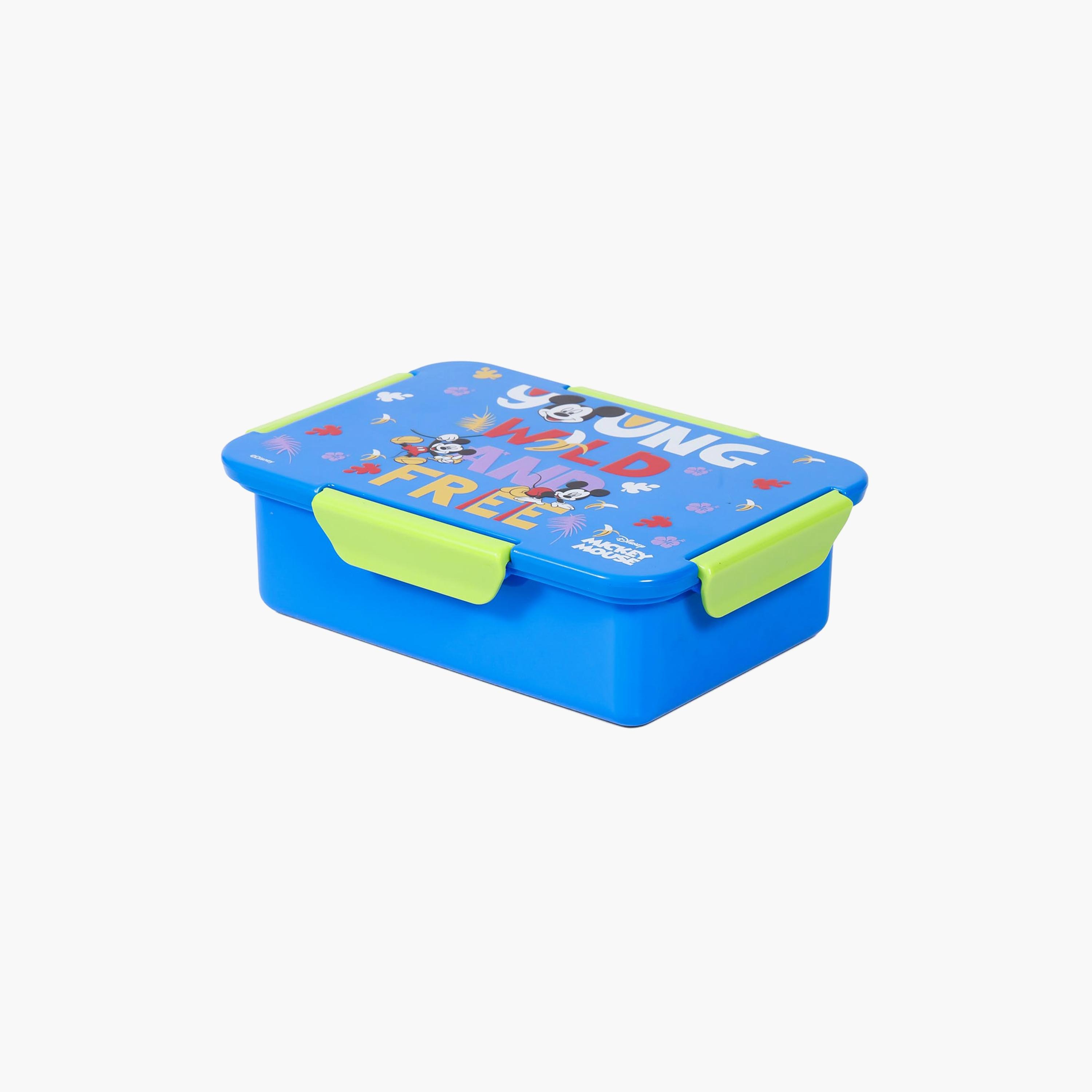Eazy Kids Disney Mickey And Friends 1  2  3 4 Compartment Convertible Bento Lunch Box, Blue-school-lunchessentials-lunchboxes-image-1