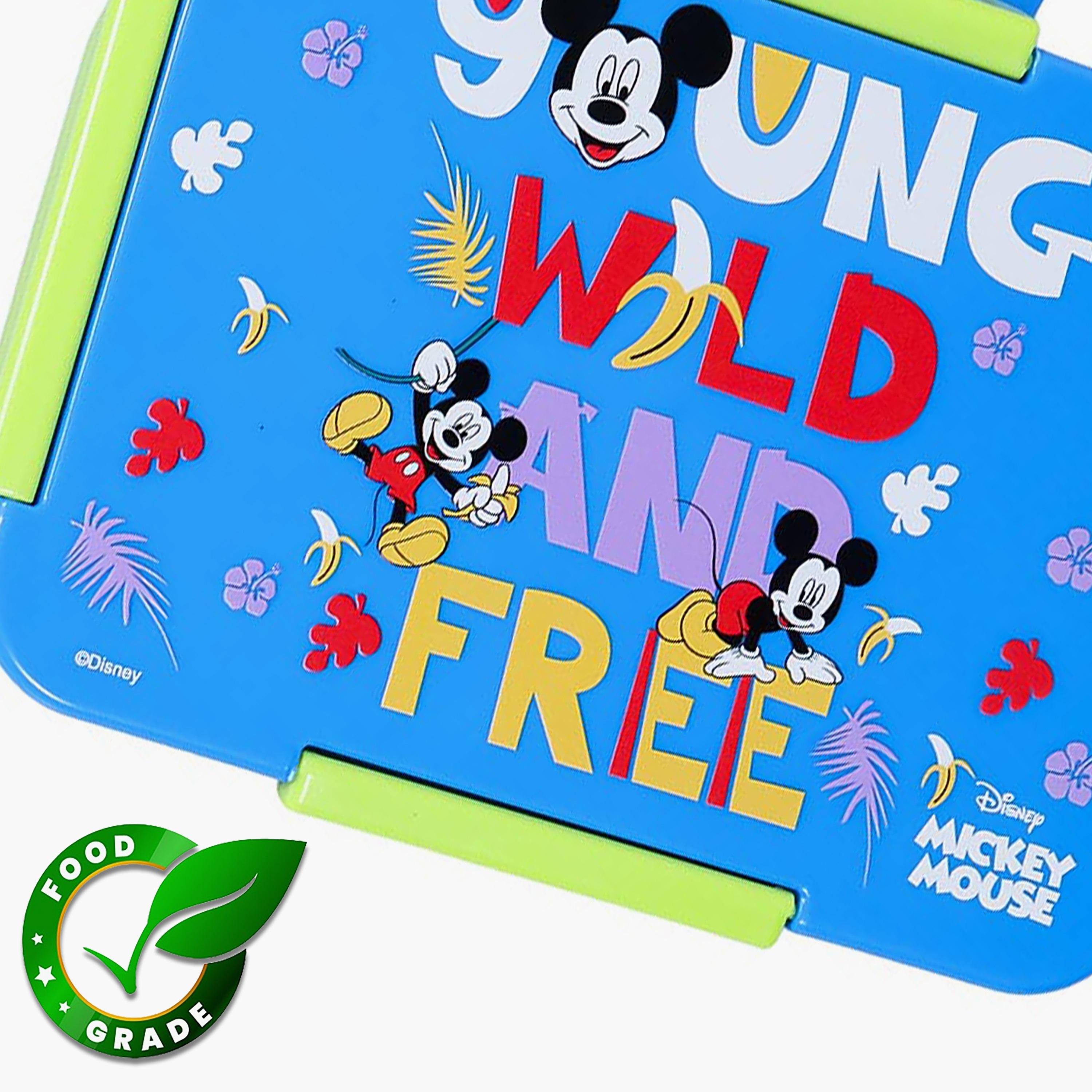 Eazy Kids Disney Mickey And Friends 1  2  3 4 Compartment Convertible Bento Lunch Box, Blue-school-lunchessentials-lunchboxes-image-4
