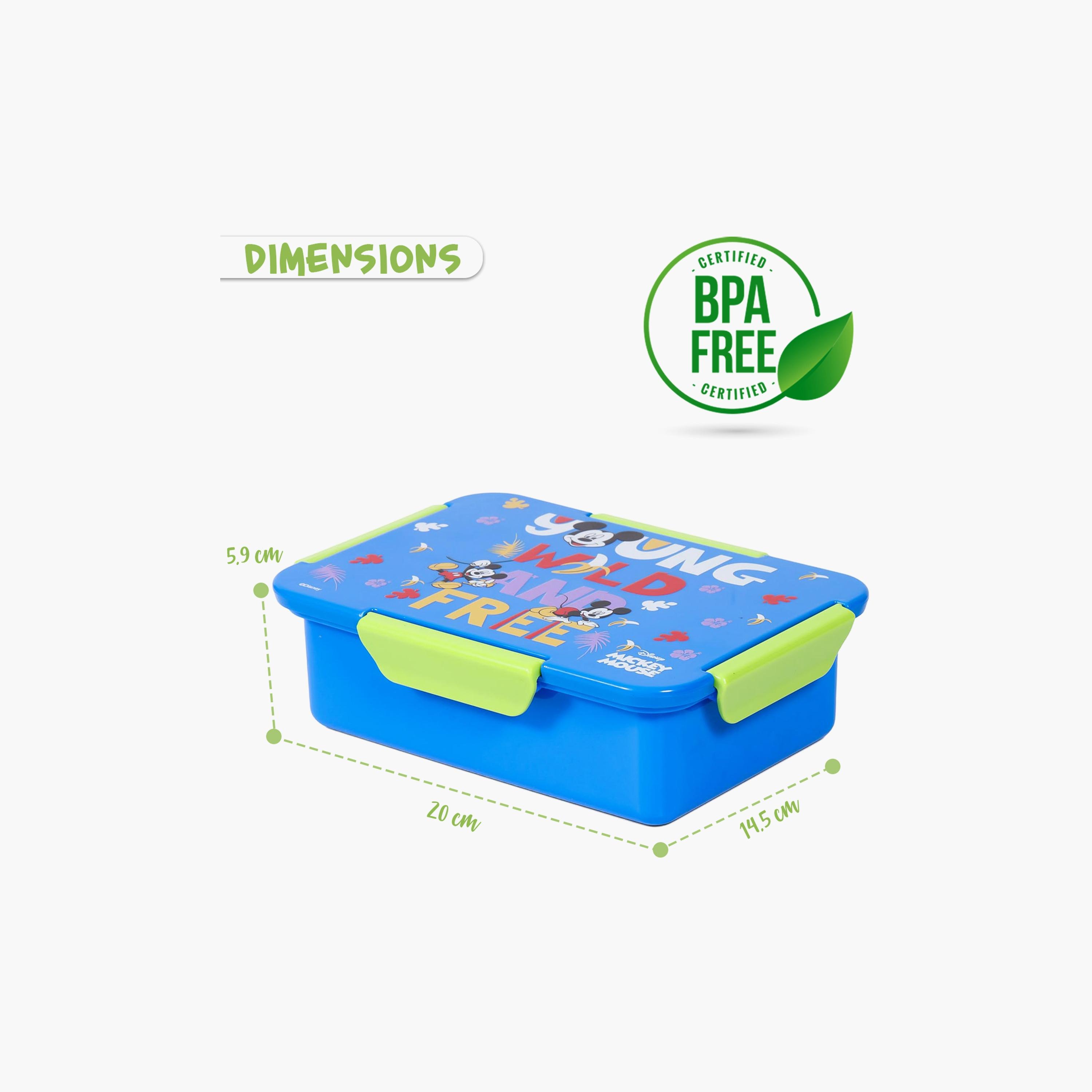 Eazy Kids Disney Mickey And Friends 1  2  3 4 Compartment Convertible Bento Lunch Box, Blue-school-lunchessentials-lunchboxes-image-5