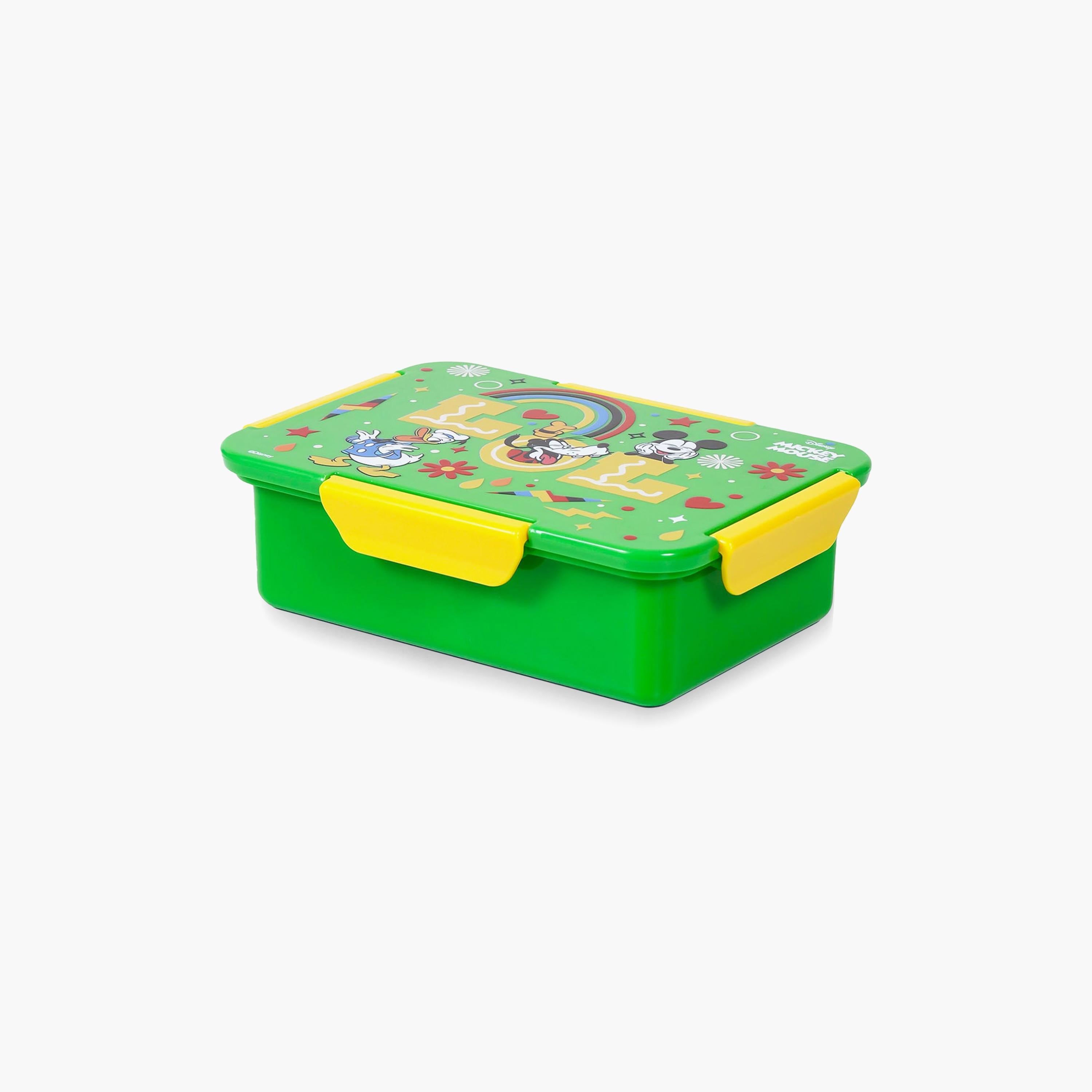 Eazy Kids Disney LOL Mickey Mouse 1  2  3 4 Compartment Convertible Bento Lunch Box, Green-school-lunchessentials-lunchboxes-image-1