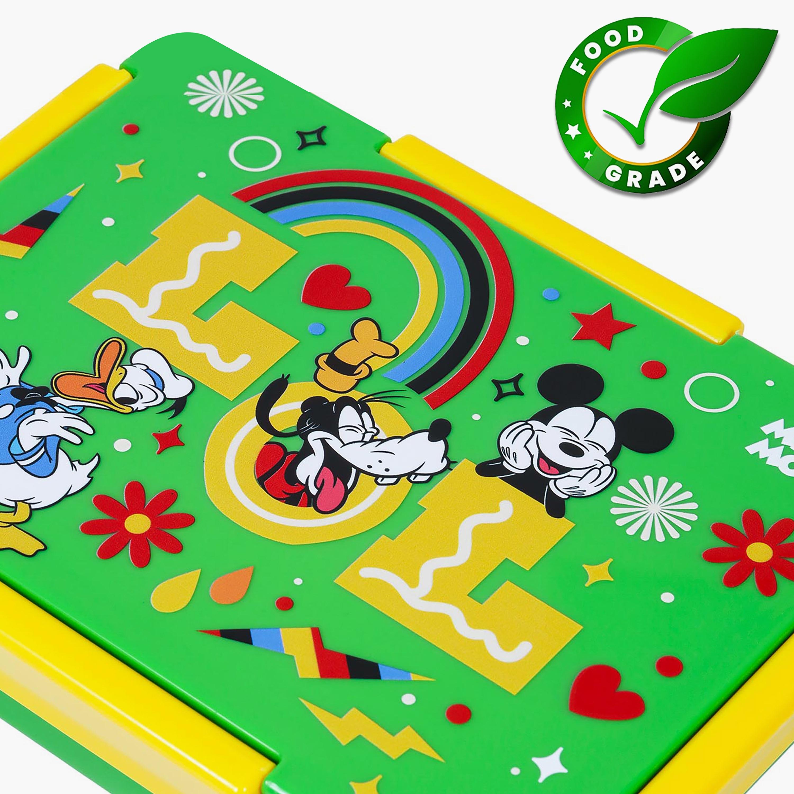 Eazy Kids Disney LOL Mickey Mouse 1  2  3 4 Compartment Convertible Bento Lunch Box, Green-school-lunchessentials-lunchboxes-image-4