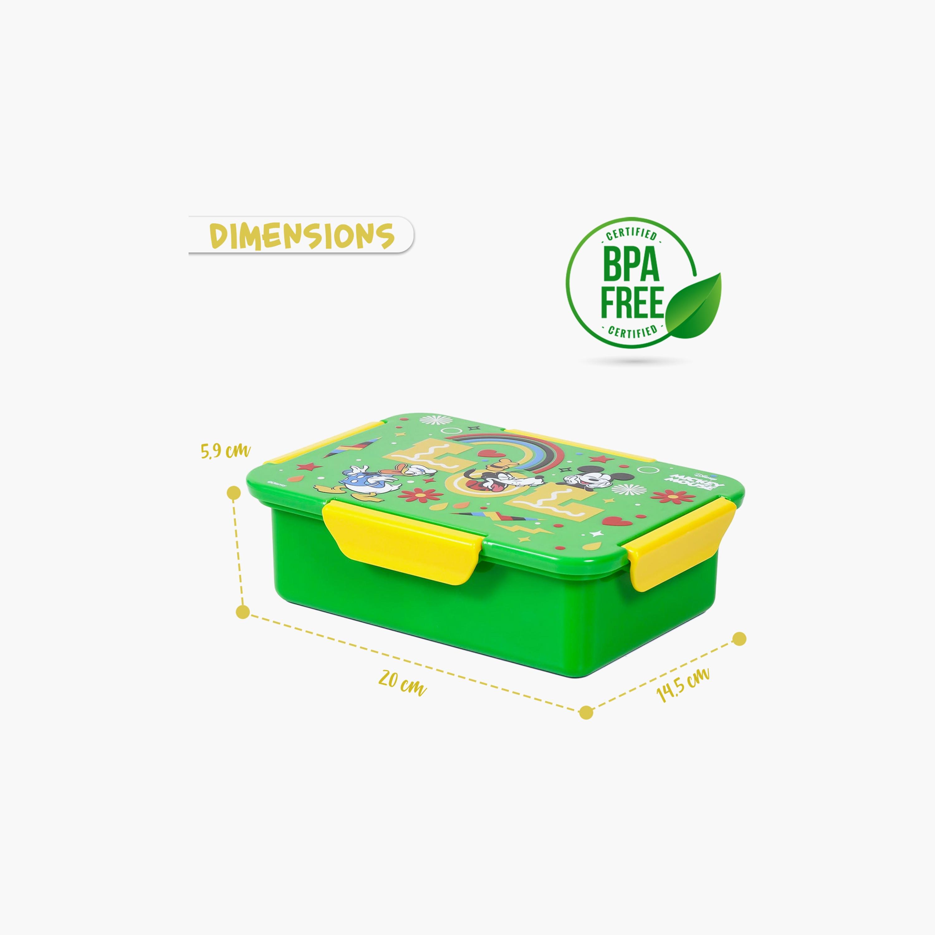 Eazy Kids Disney LOL Mickey Mouse 1  2  3 4 Compartment Convertible Bento Lunch Box, Green-school-lunchessentials-lunchboxes-image-5