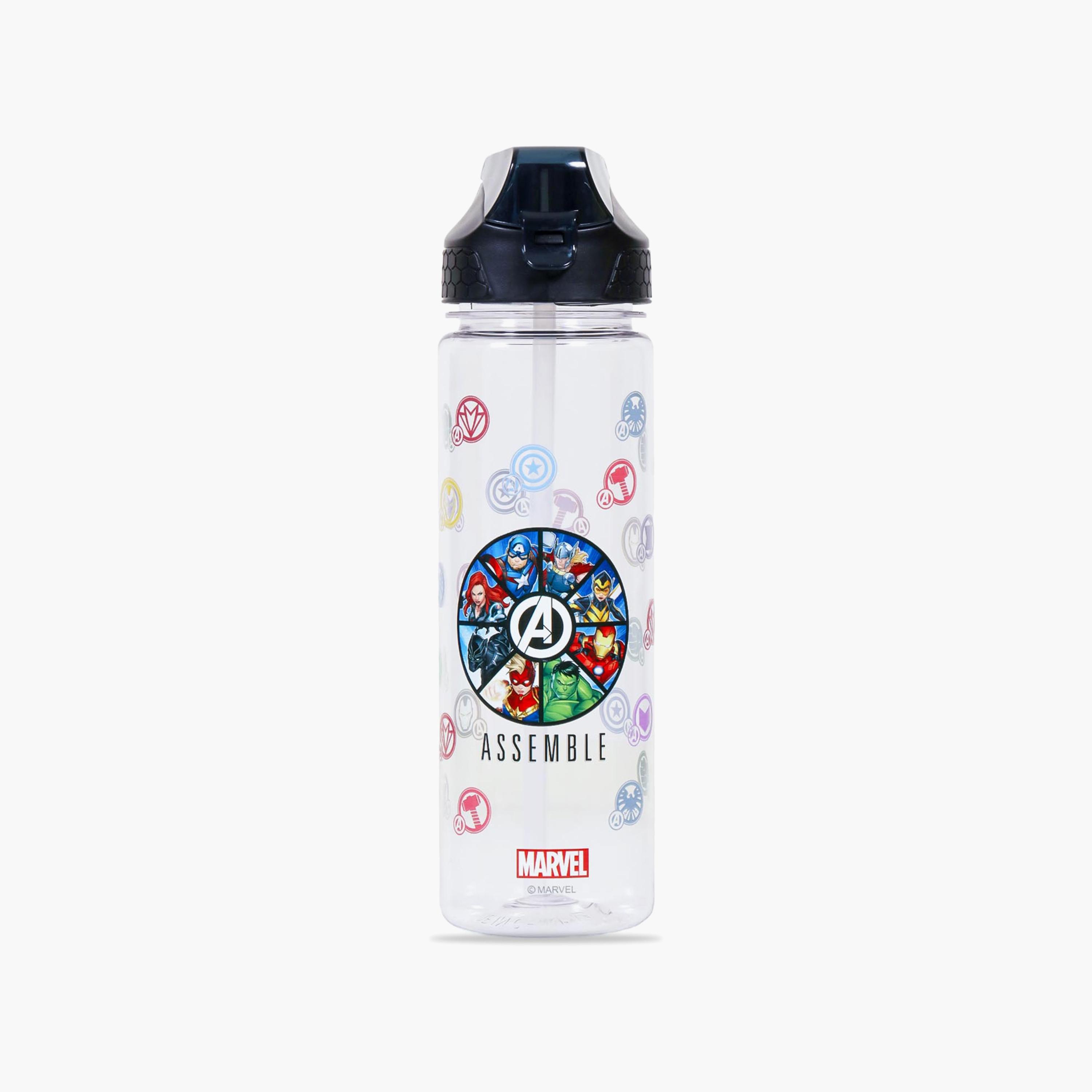 Marvel Avengers Assemble 2-In-1 Tritan Water Bottle 650ml, Black-school-waterbottles-image-1
