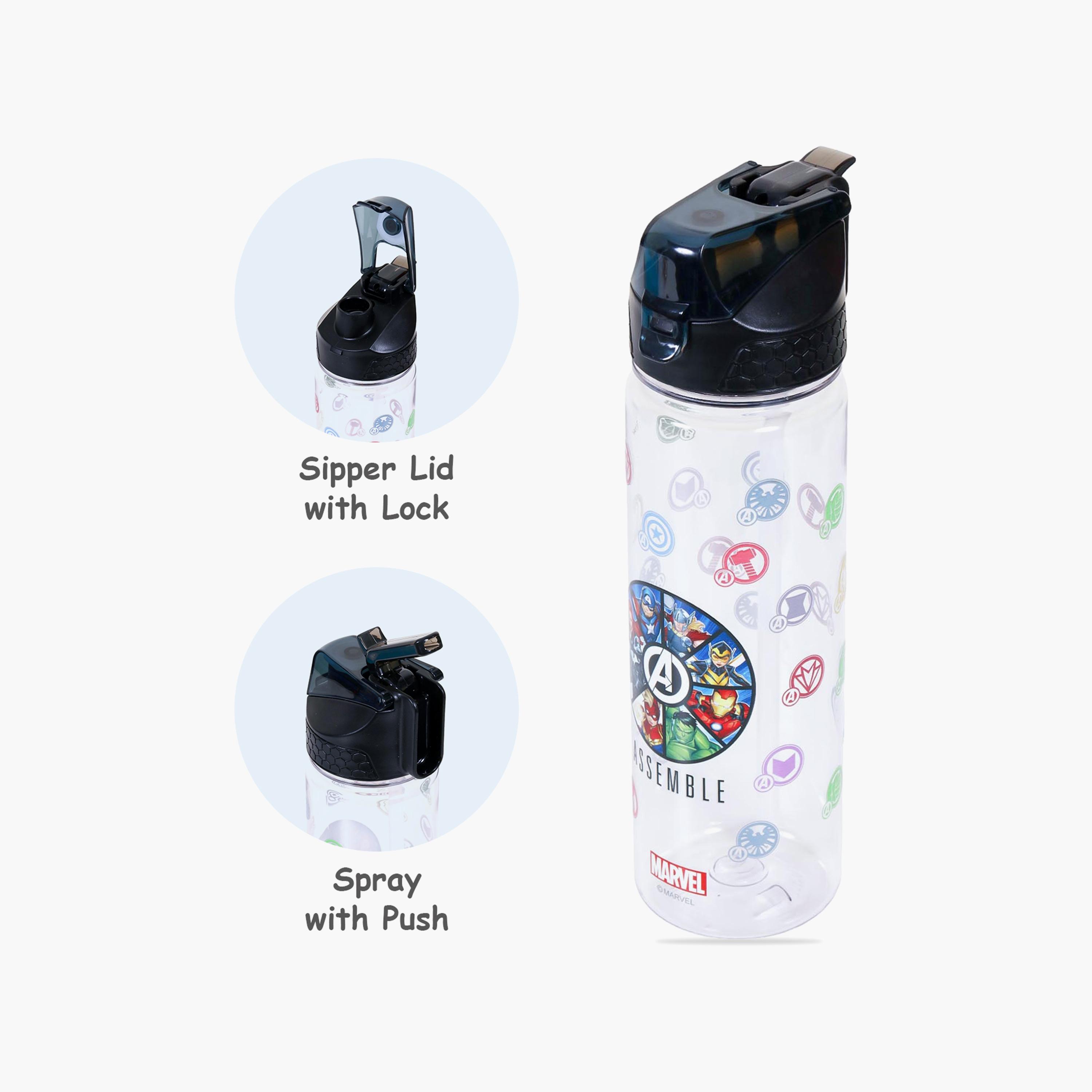 Marvel Avengers Assemble 2-In-1 Tritan Water Bottle 650ml, Black-school-waterbottles-image-4