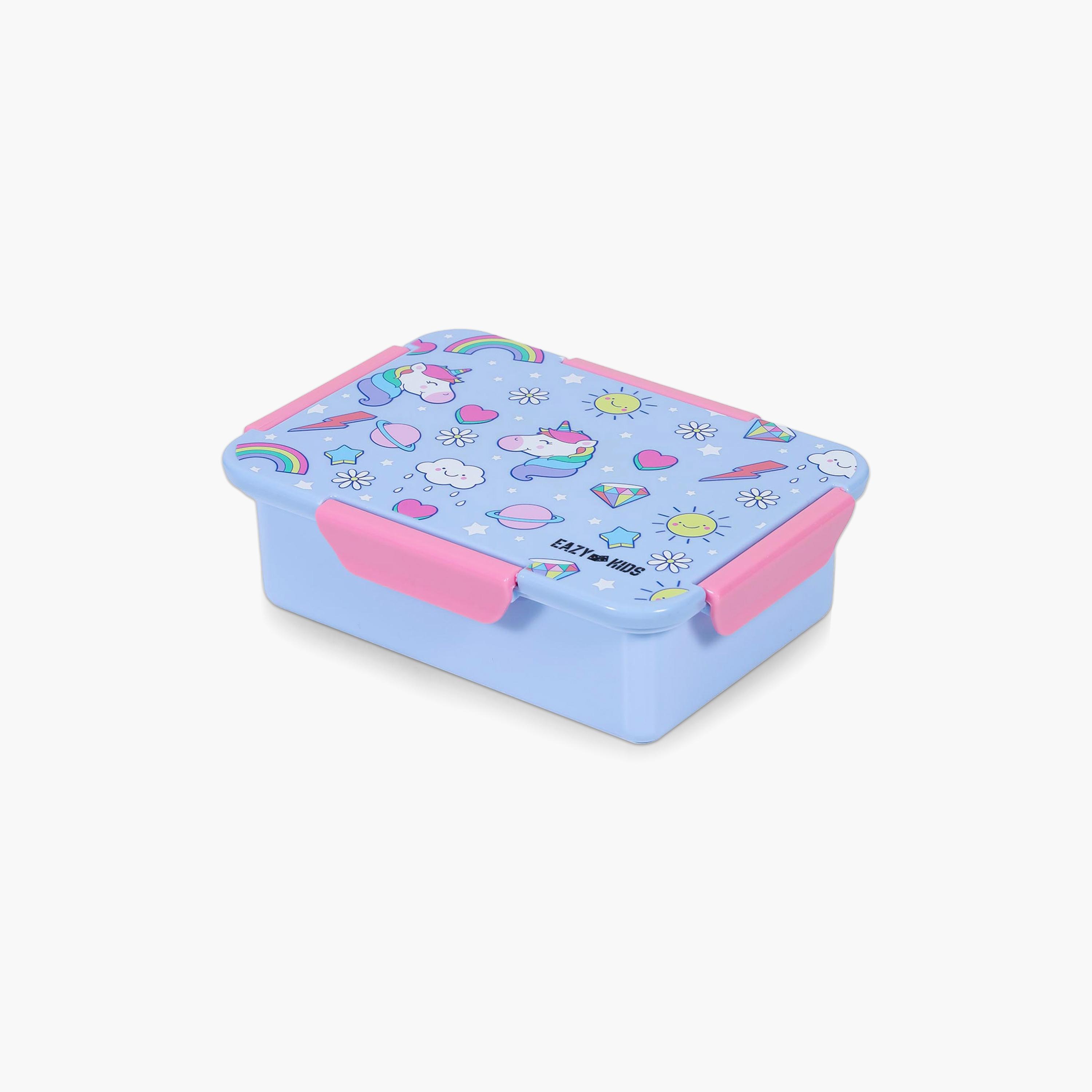 Eazy Kids Unicorn 1  2  3 4 Compartment Convertible Bento Lunch Box, Pink-school-lunchessentials-lunchboxes-image-1