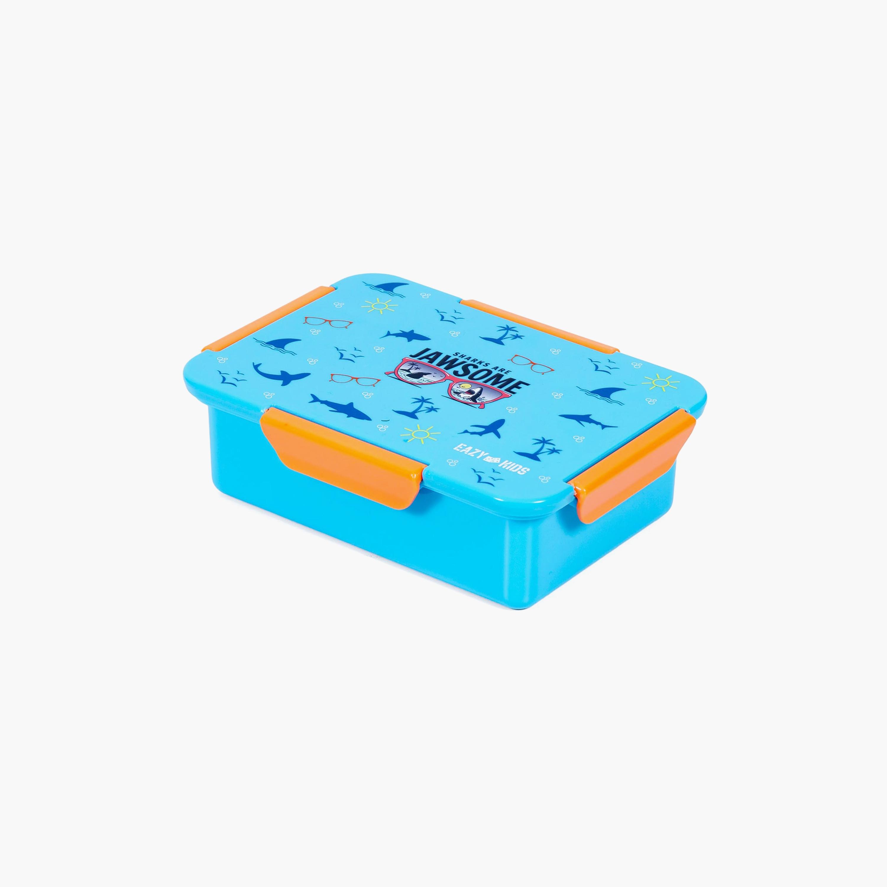 Eazy Kids Jawsome Shark 1  2  3 4 Compartment Convertible Bento Lunch Box, Pink-school-lunchessentials-lunchboxes-image-1