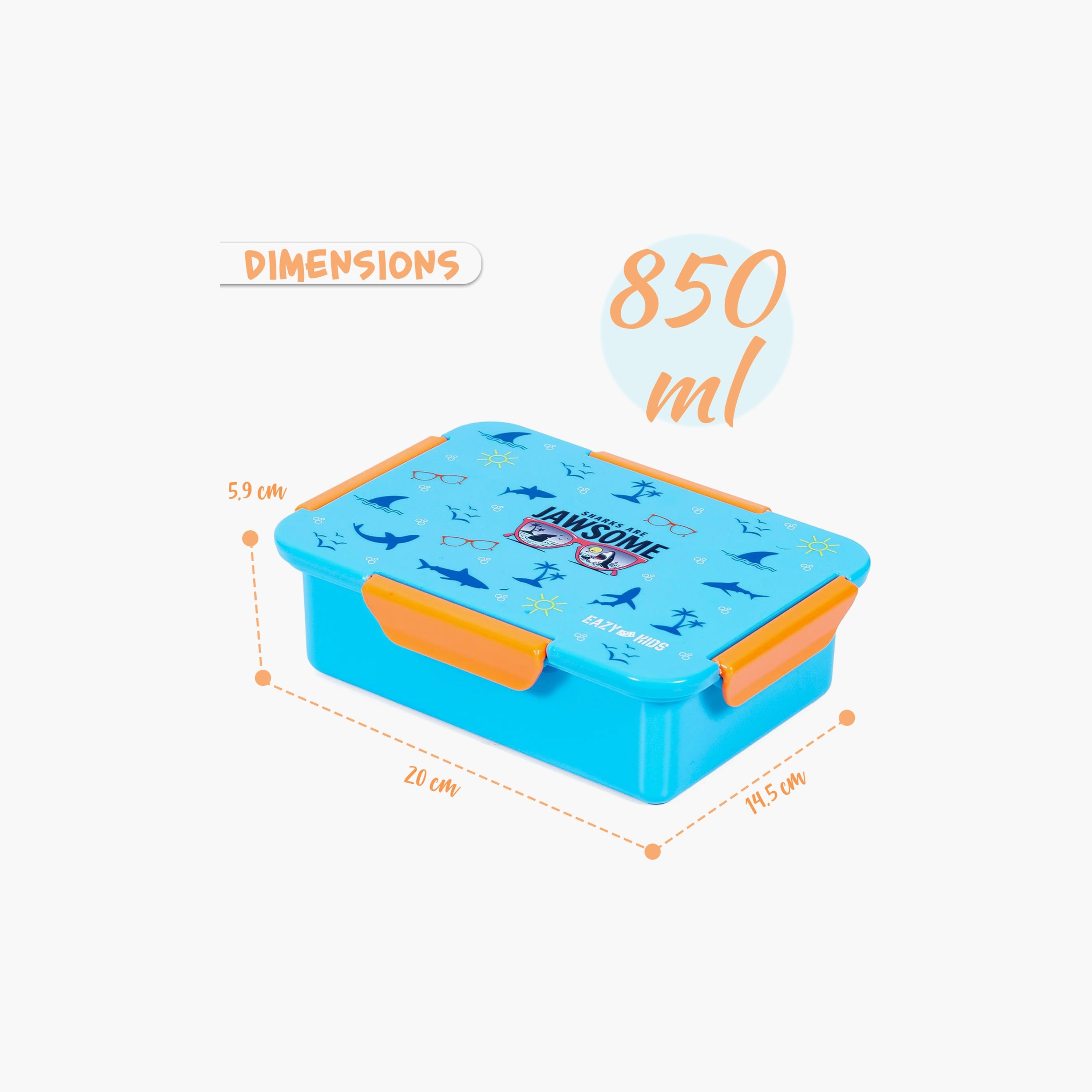 Eazy Kids Jawsome Shark 1  2  3 4 Compartment Convertible Bento Lunch Box, Pink-school-lunchessentials-lunchboxes-image-5