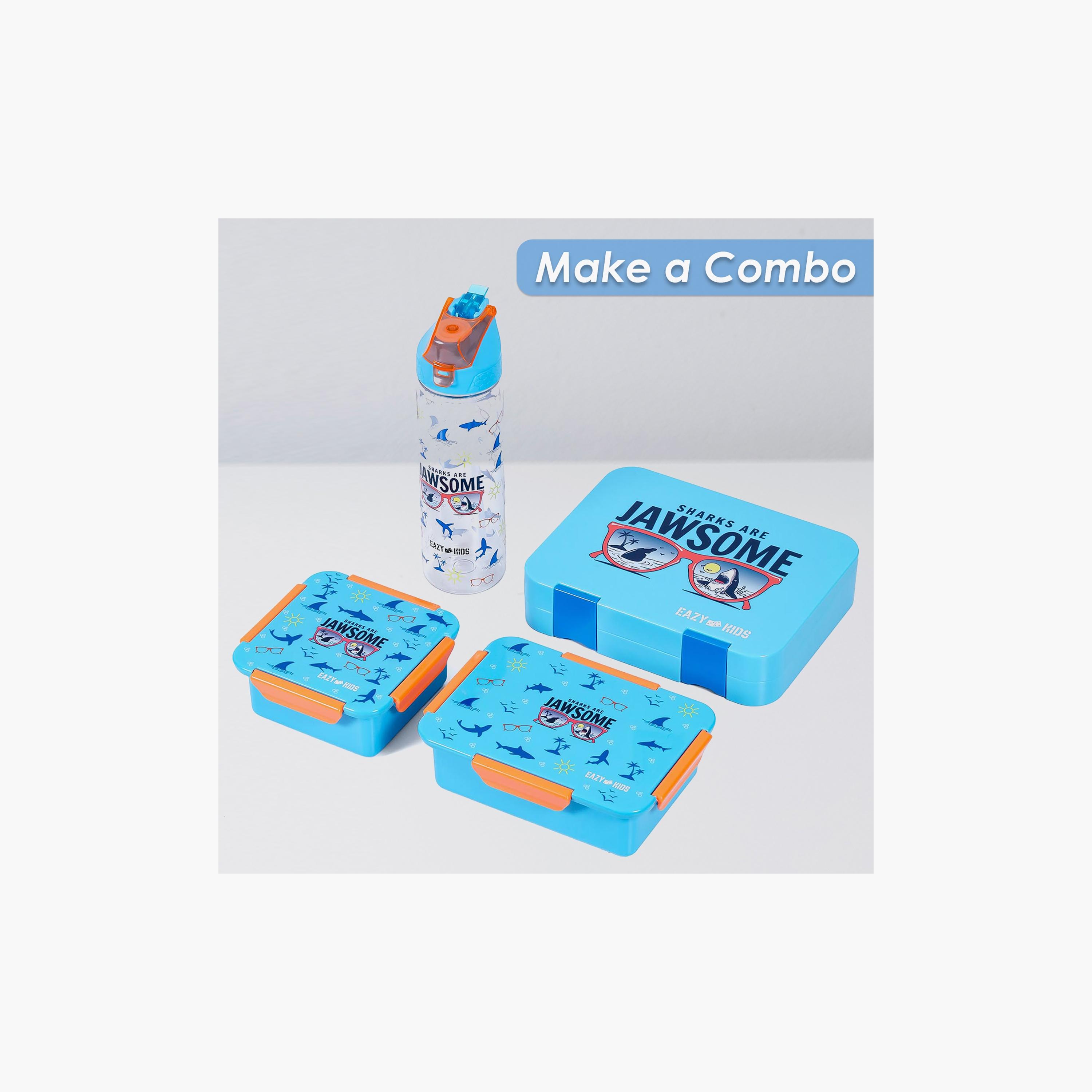 Eazy Kids Jawsome Shark Snack  Lunch Box, Blue-school-lunchessentials-lunchboxes-image-5