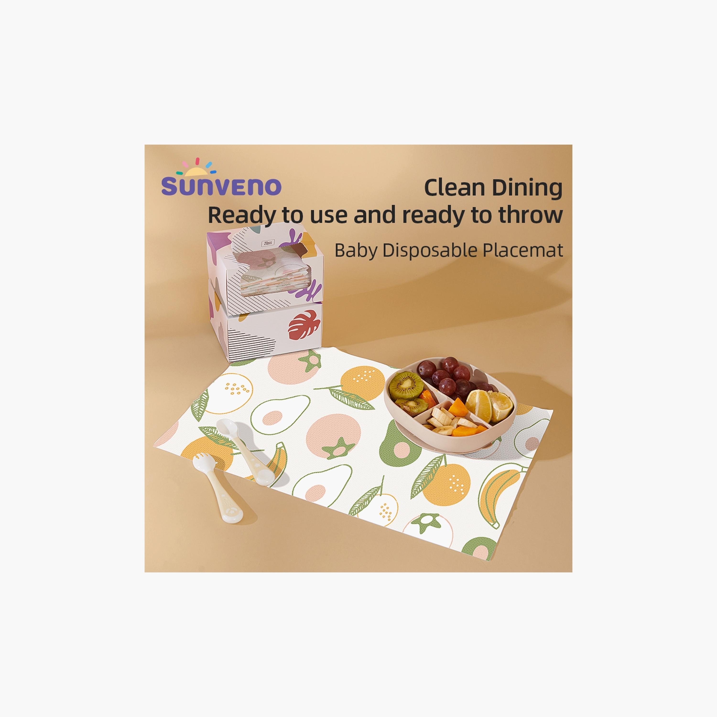 Sunveno 20-Piece Baby Feeding Disposable Travel Multipurpose Placemats-baby-feeding-mealtimeessentials-image-2