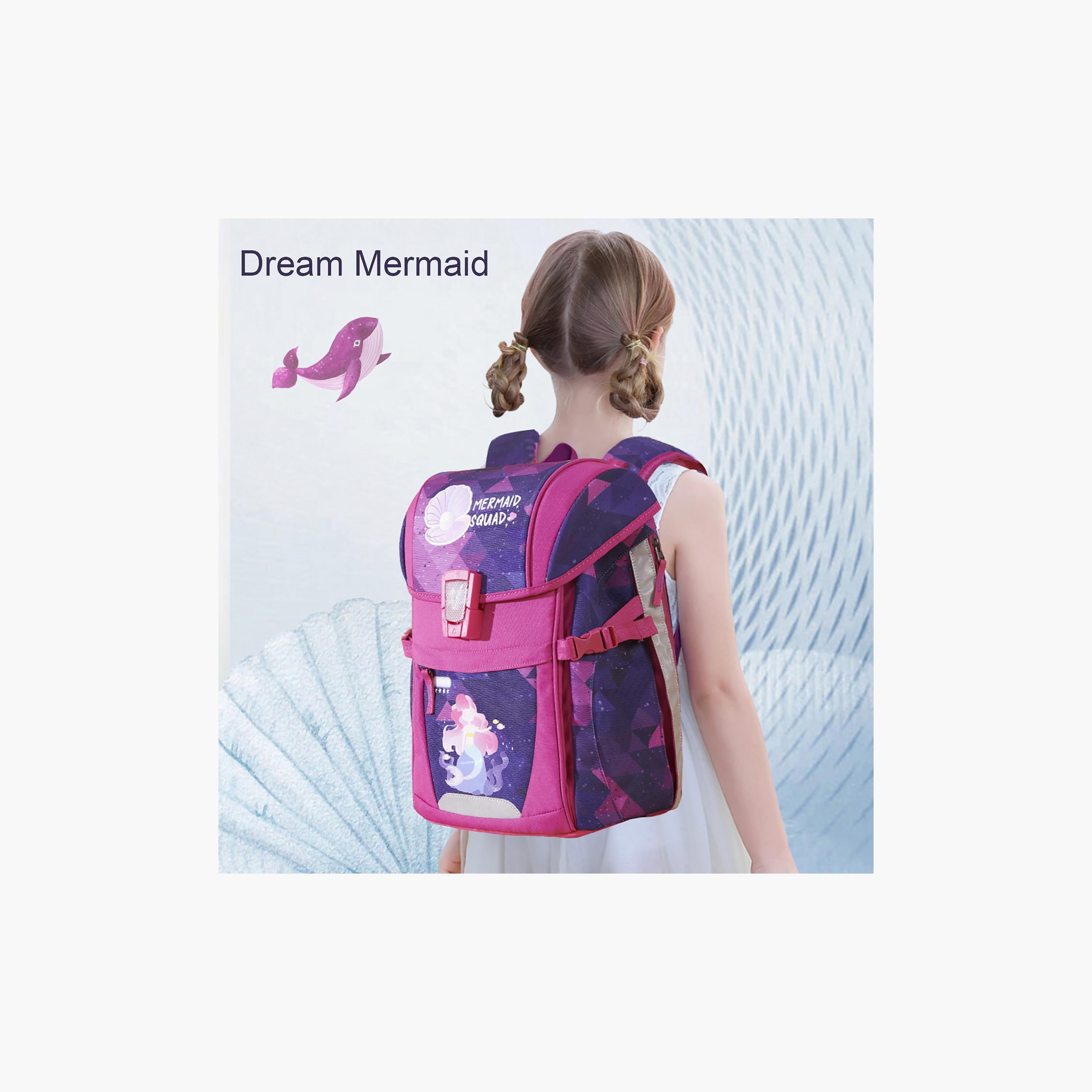 Sunveno Ergonomic School Bag Mermaid, Pink-school-bagsandbackpacks-backpacks-image-3