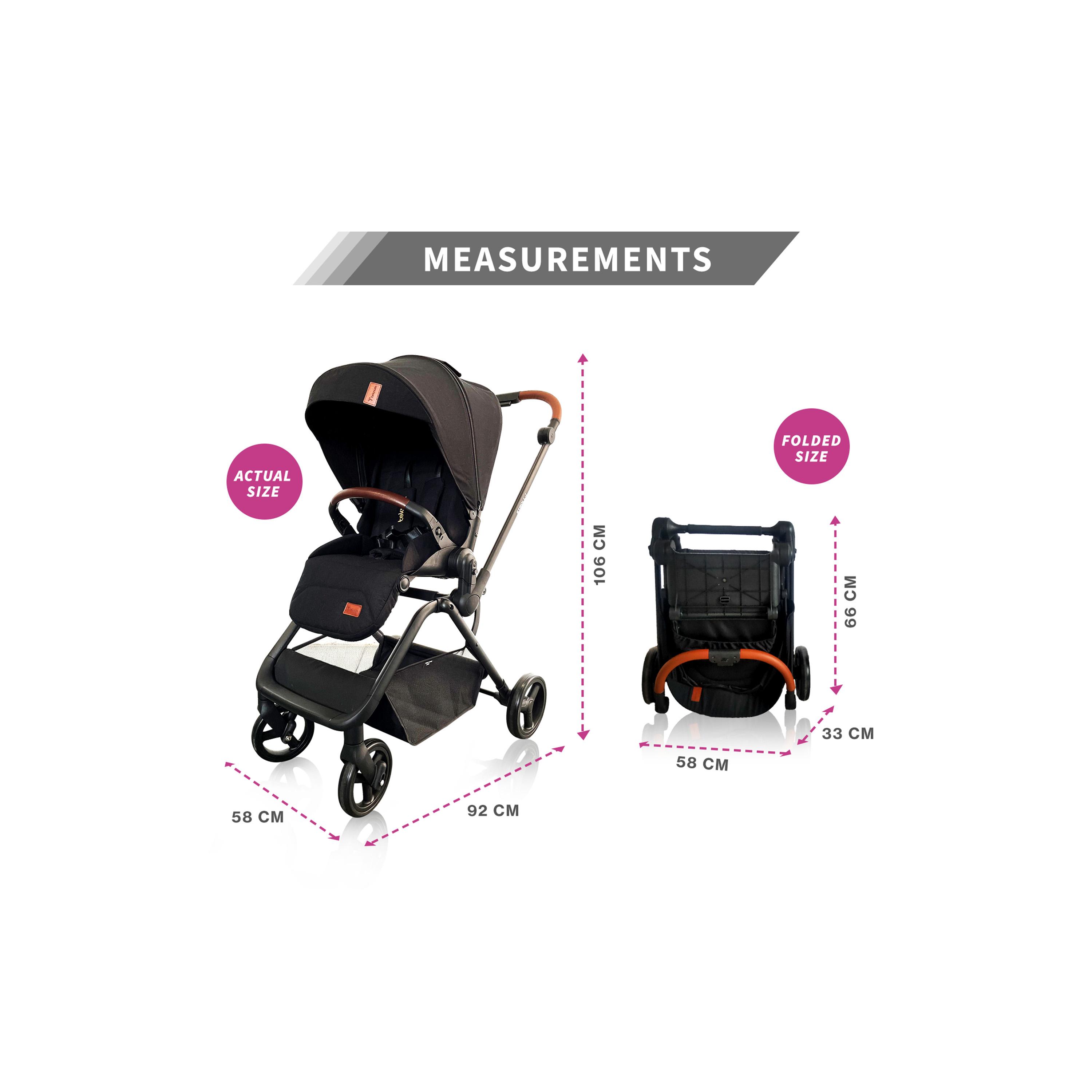 Teknum STROLL-1 Travel System with Reversible Stroller and Compacto Baby Car Seat, Black-baby-gear-strollersandprams-travelsystems-image-11