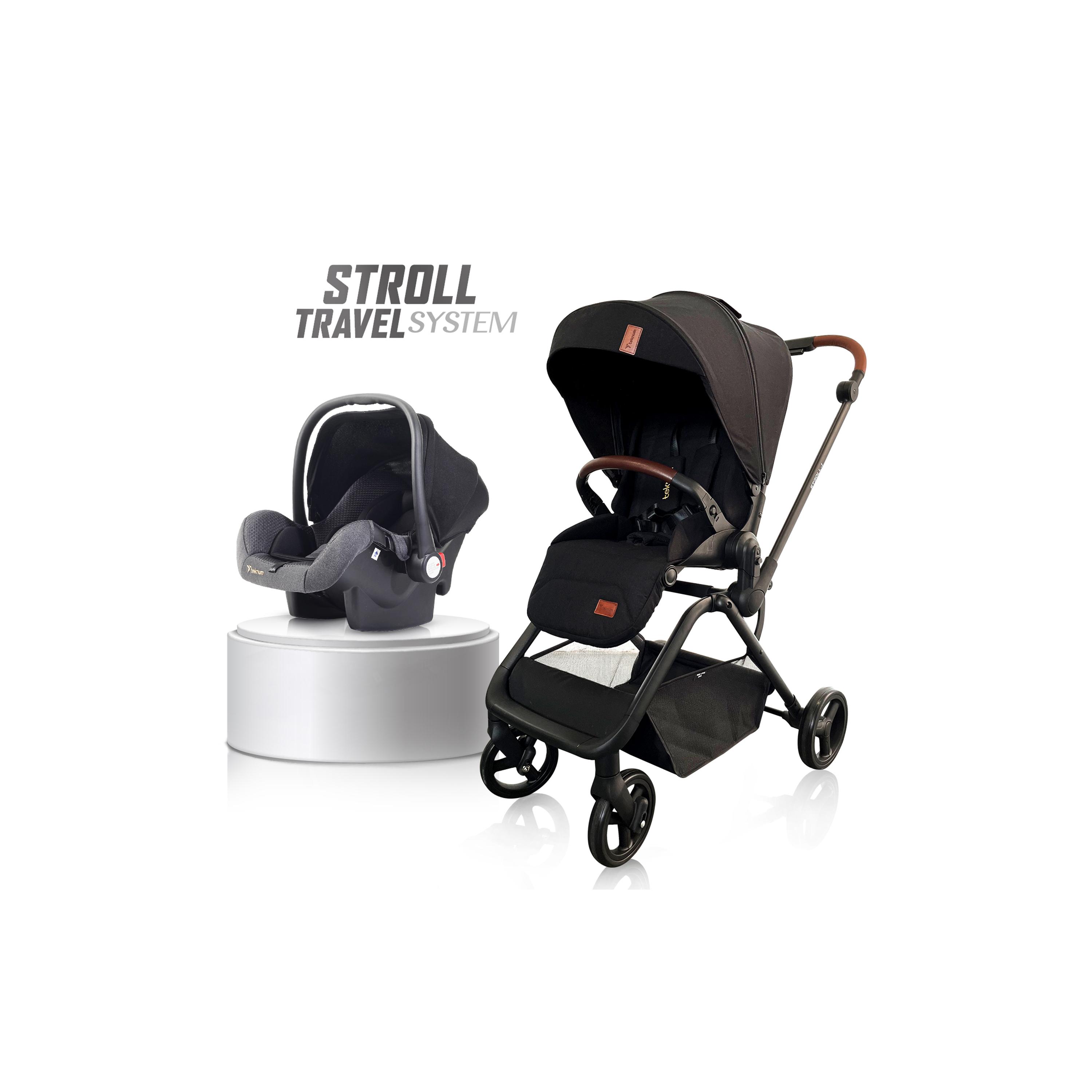 Teknum STROLL-1 Travel System with Reversible Stroller and Compacto Baby Car Seat, Black-baby-gear-strollersandprams-travelsystems-image-15