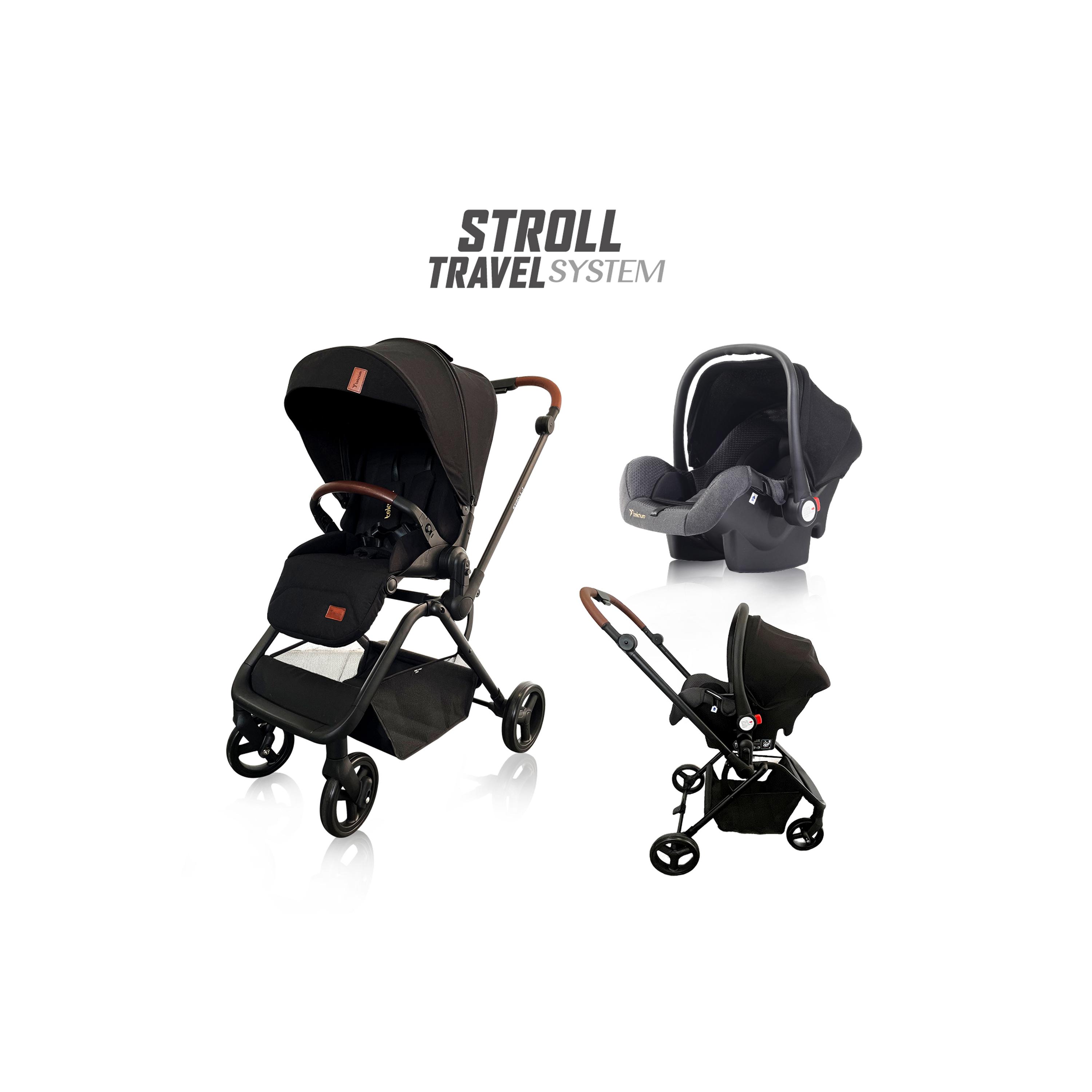 Teknum STROLL-1 Travel System with Reversible Stroller and Compacto Baby Car Seat, Black-baby-gear-strollersandprams-travelsystems-image-20