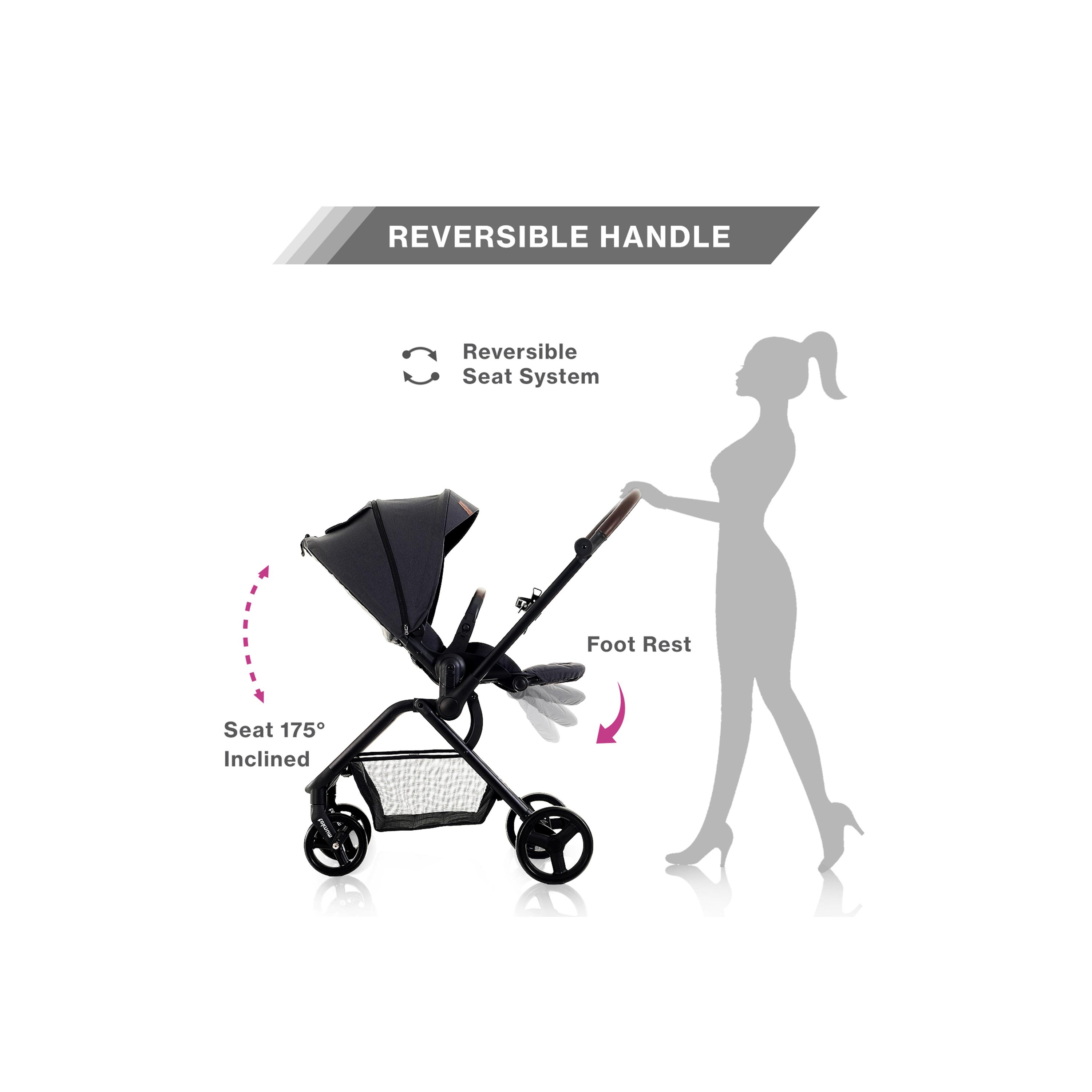 Teknum STROLL-1 Travel System with Reversible Stroller and Compacto Baby Car Seat, Black-baby-gear-strollersandprams-travelsystems-image-3