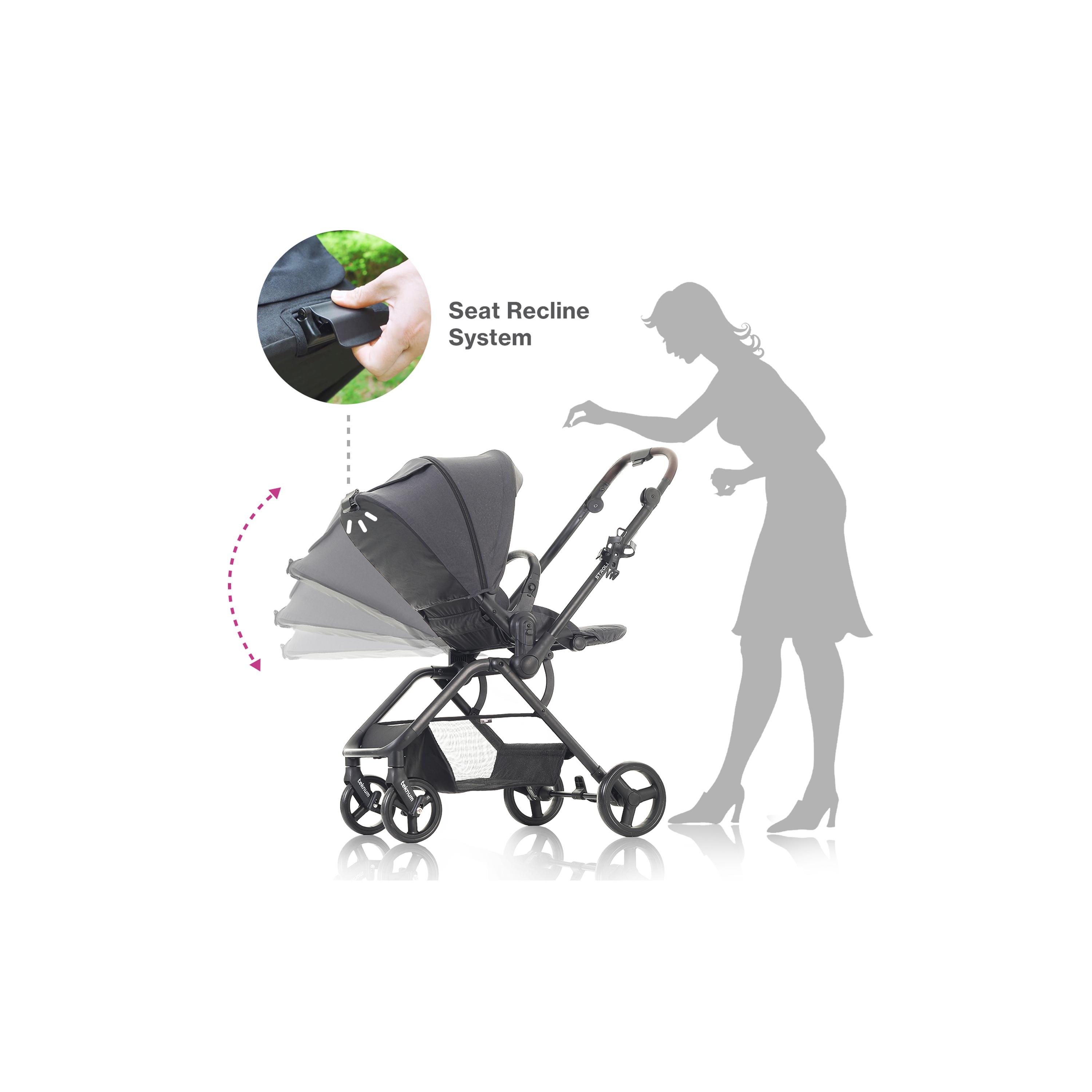 Teknum STROLL-1 Travel System with Reversible Stroller and Compacto Baby Car Seat, Black-baby-gear-strollersandprams-travelsystems-image-21