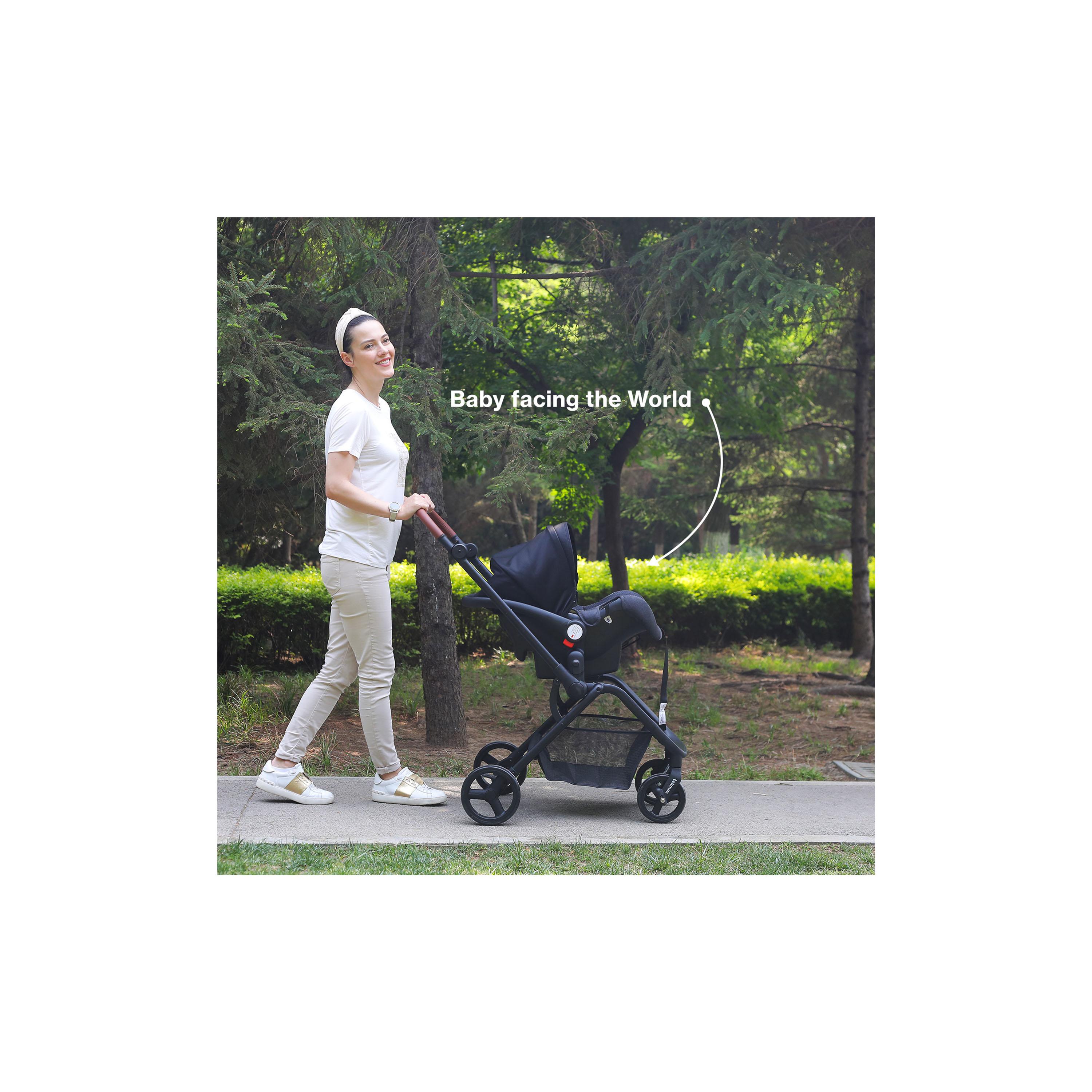 Teknum STROLL-1 Travel System with Reversible Stroller and Compacto Baby Car Seat, Black-baby-gear-strollersandprams-travelsystems-image-8