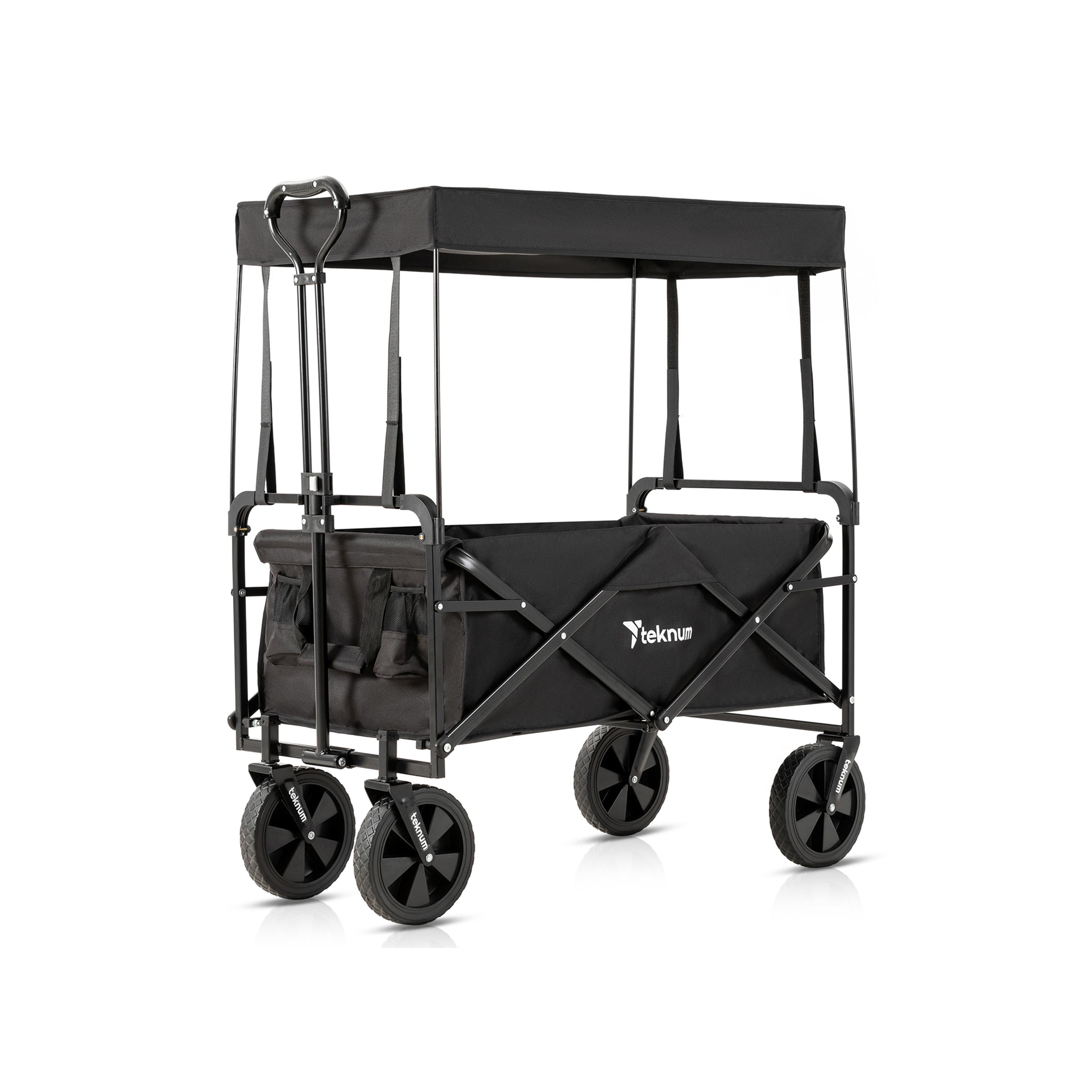 Buy Teknum Folding Wagon Cart with Canopy Black Online Babyshop UAE