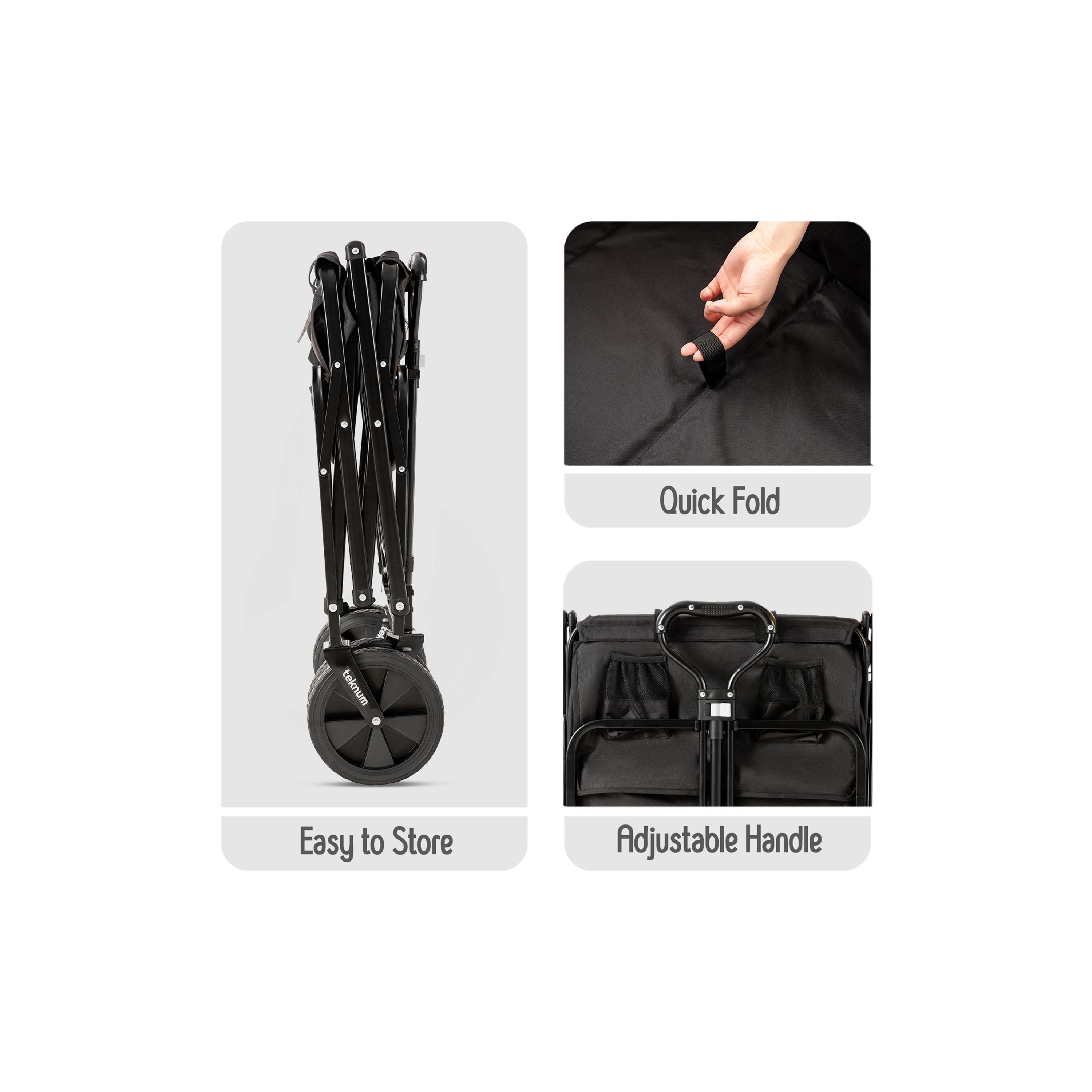 عربة قابلة للطي مع مظلة من تيكنام, أسود-baby-gear-strollersandprams-strollers-image-2