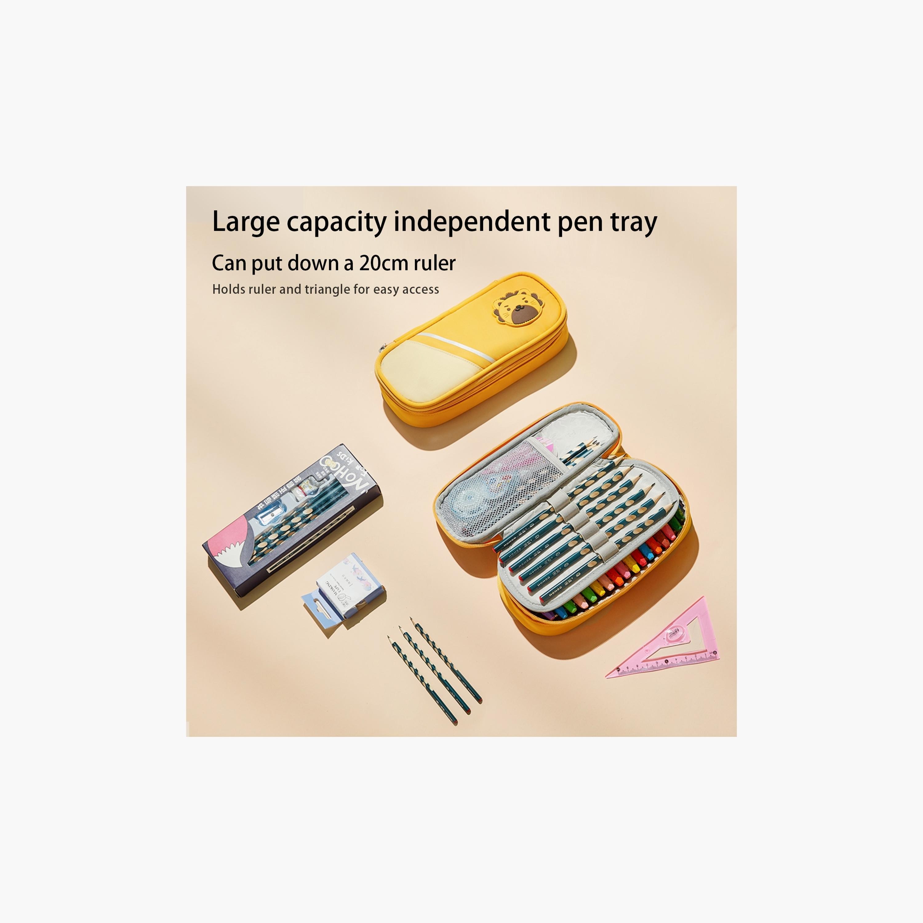مقلمة من نوهوو, أسد أصفر-school-stationery-pencilcases-image-3