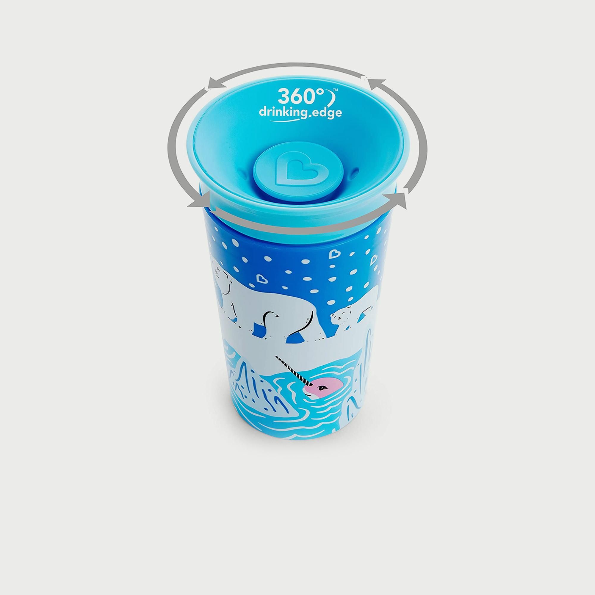 Munchkin Miracle 360° Wildlove 2 Pieces Sippy Cups, Orca/Polar Bear - 266 ml x 2-baby-feeding-mealtimeessentials-image-2