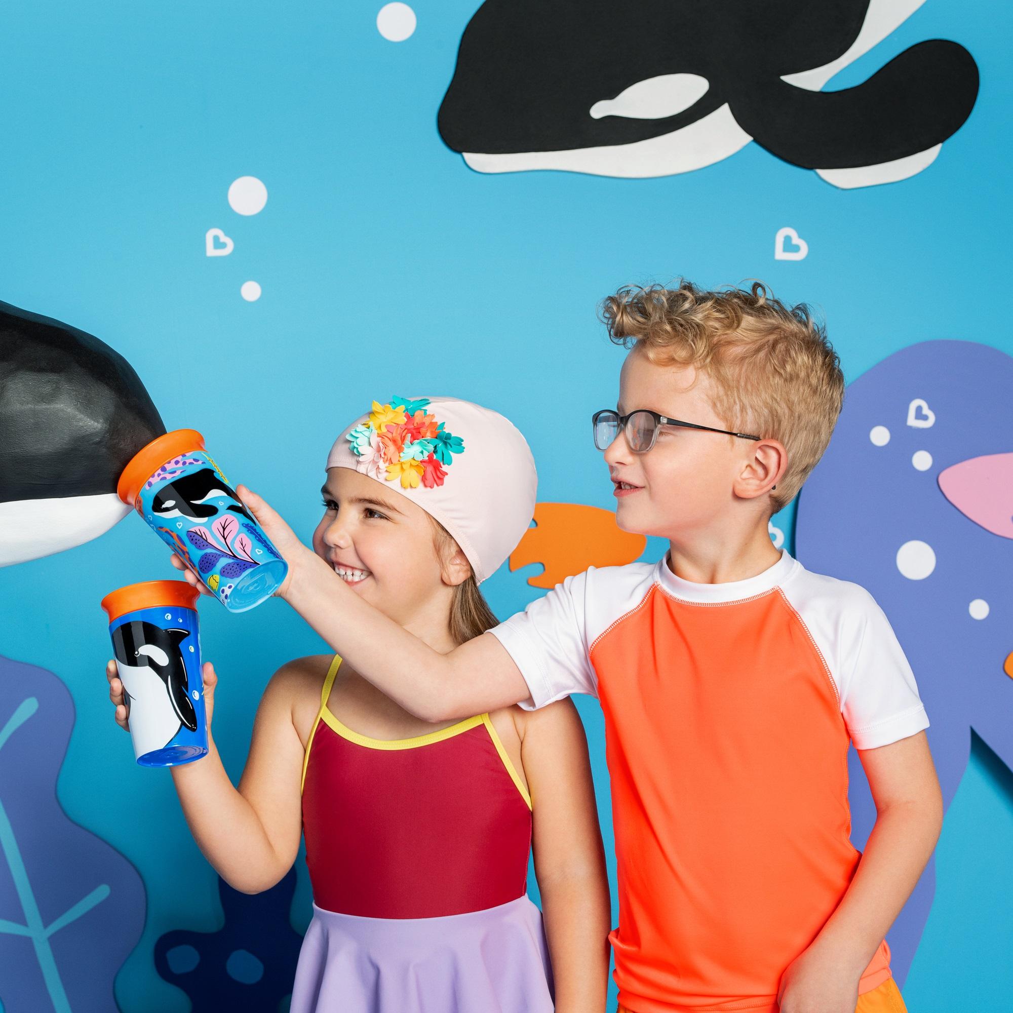 Munchkin Miracle 360° Wildlove 2 Pieces Sippy Cups, Orca/Polar Bear - 266 ml x 2-baby-feeding-mealtimeessentials-image-5