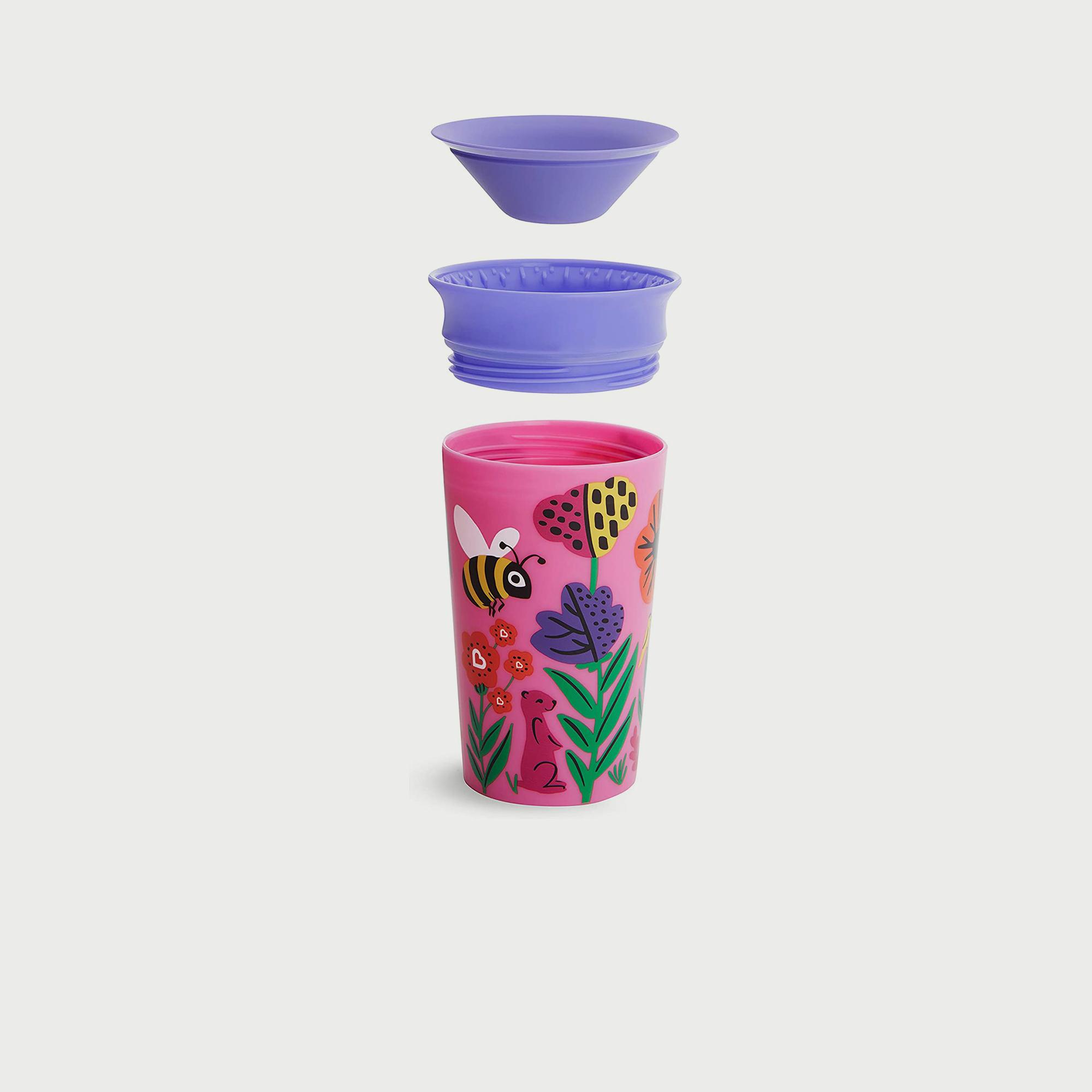 Munchkin Miracle 360° Wildlove 2 Pieces Sippy Cups, Bee/Lemur - 266 ml x 2-baby-feeding-mealtimeessentials-image-3