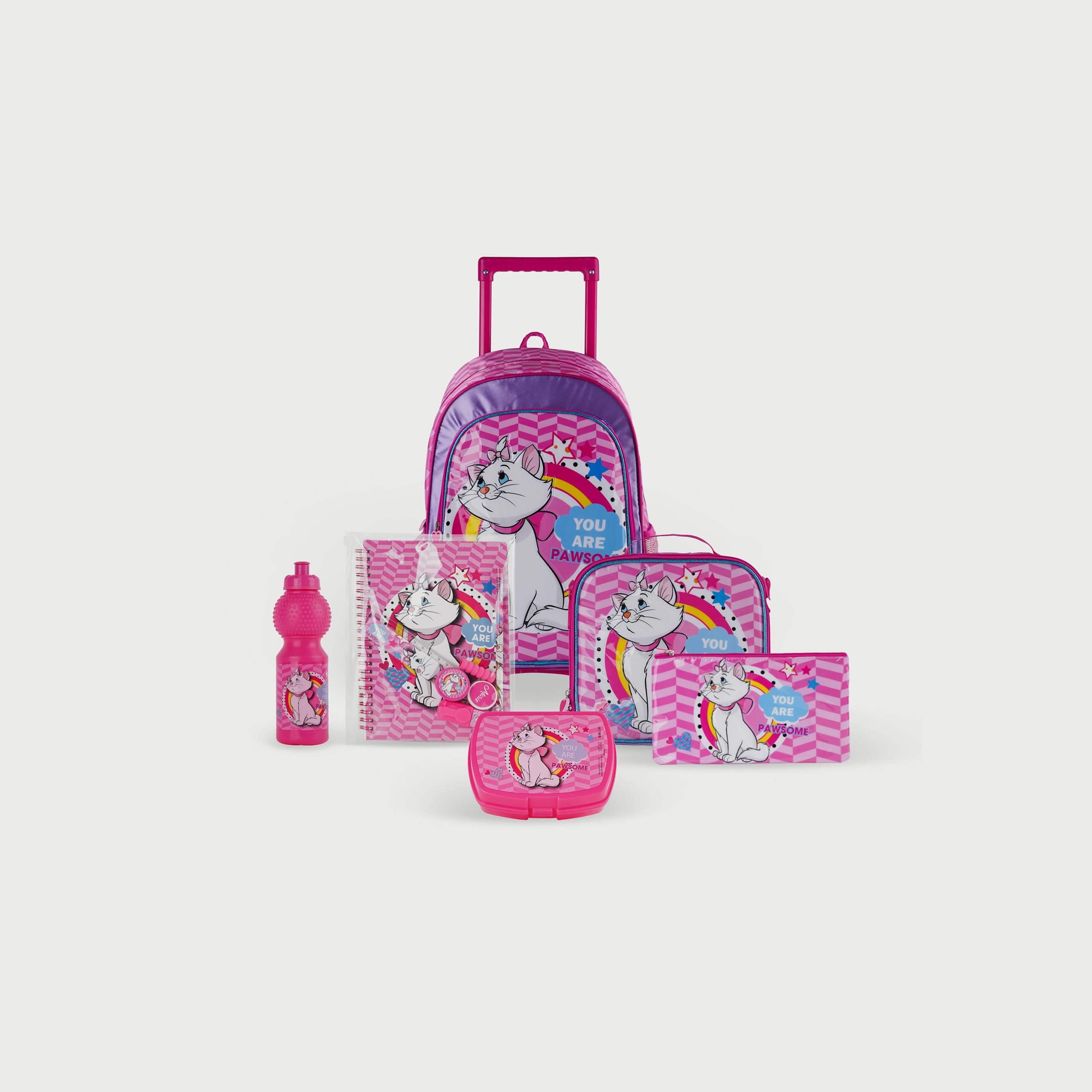Disney Marie You Are Pawsome 6in1 School Set, 18inch-school-bagsandbackpacks-sets-image-1
