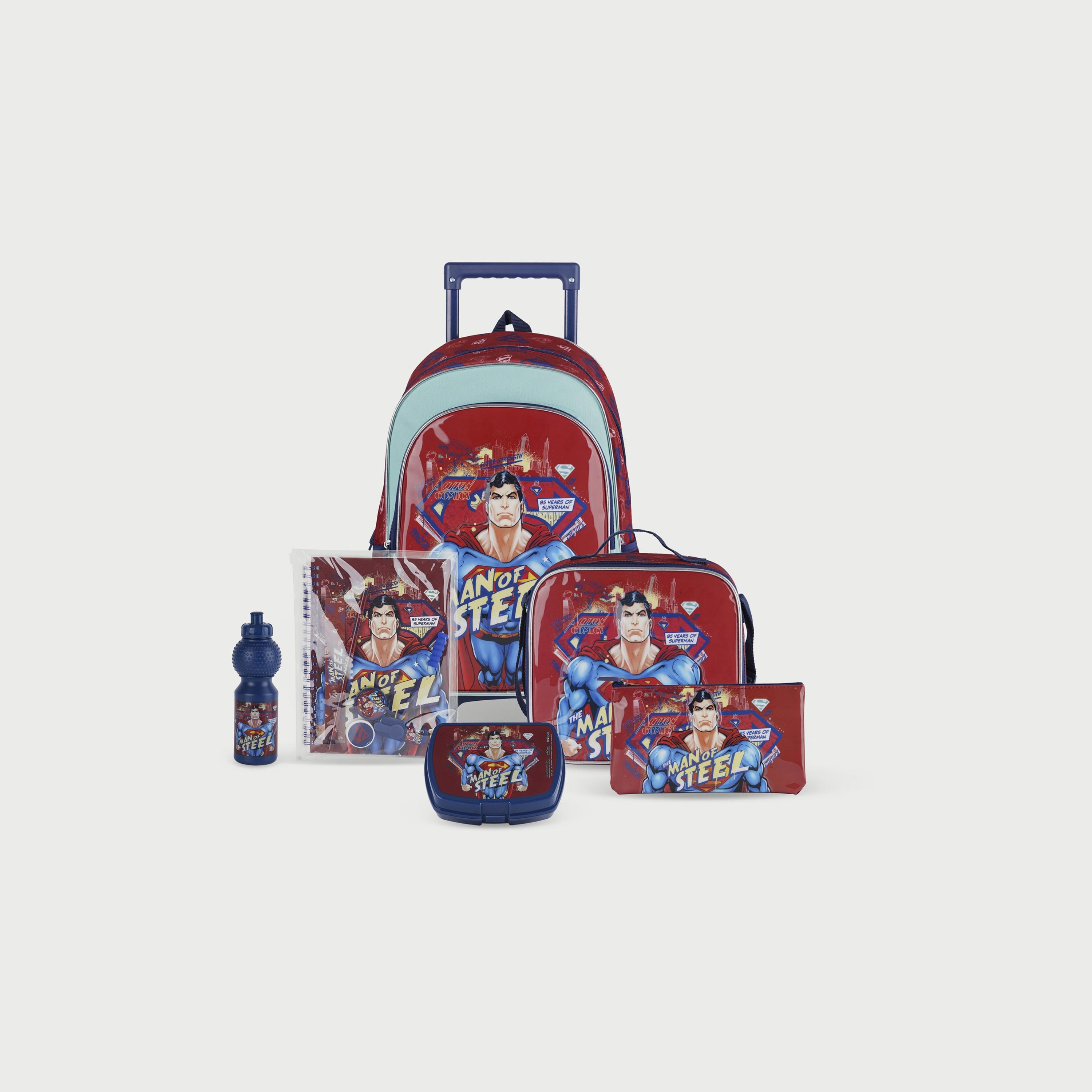 مجموعة المدرسة 6 في 1  مان أوف ستيل من سوبرمان، 18 بوصة-school-bagsandbackpacks-sets-image-1