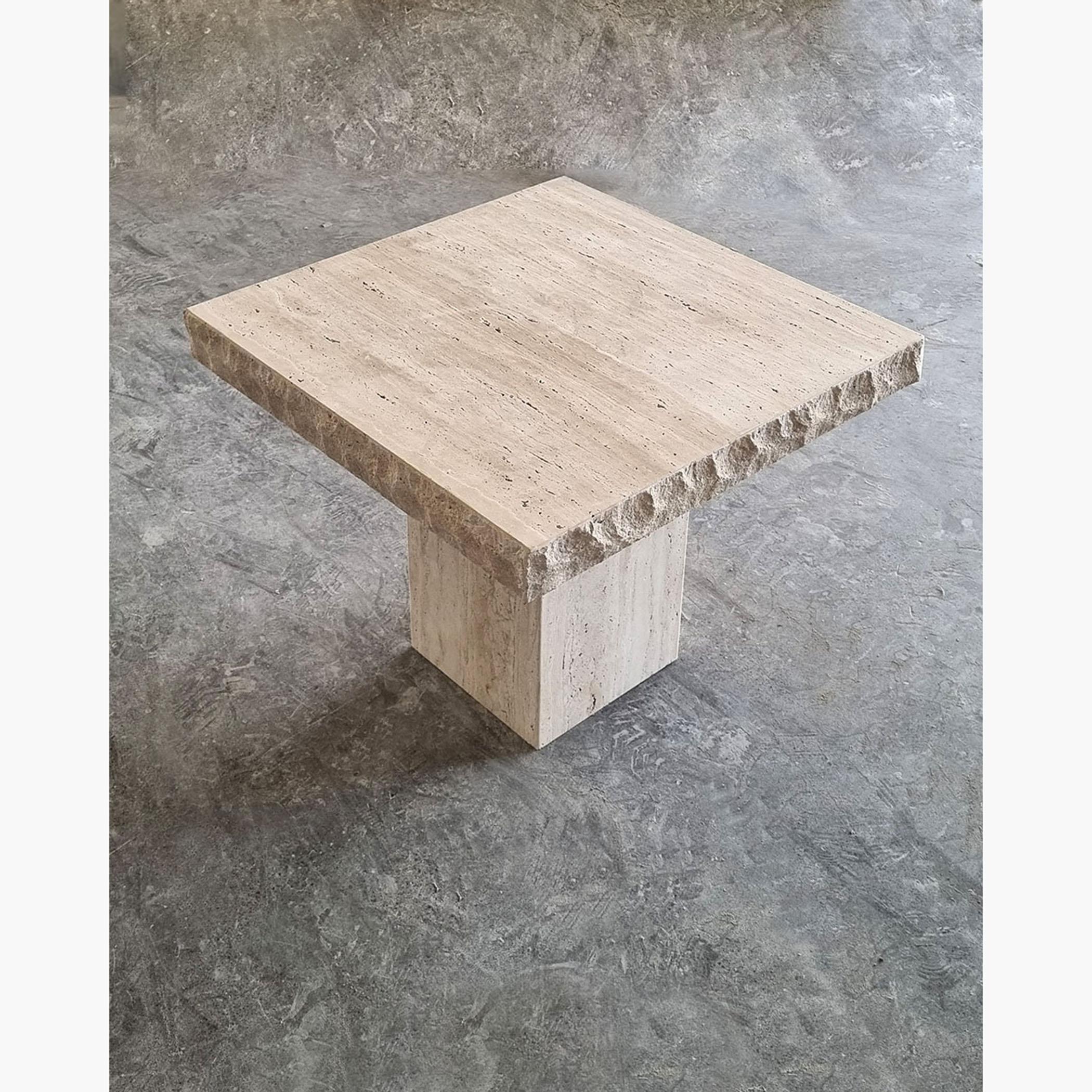 Vintage Italian Travertine Side Table