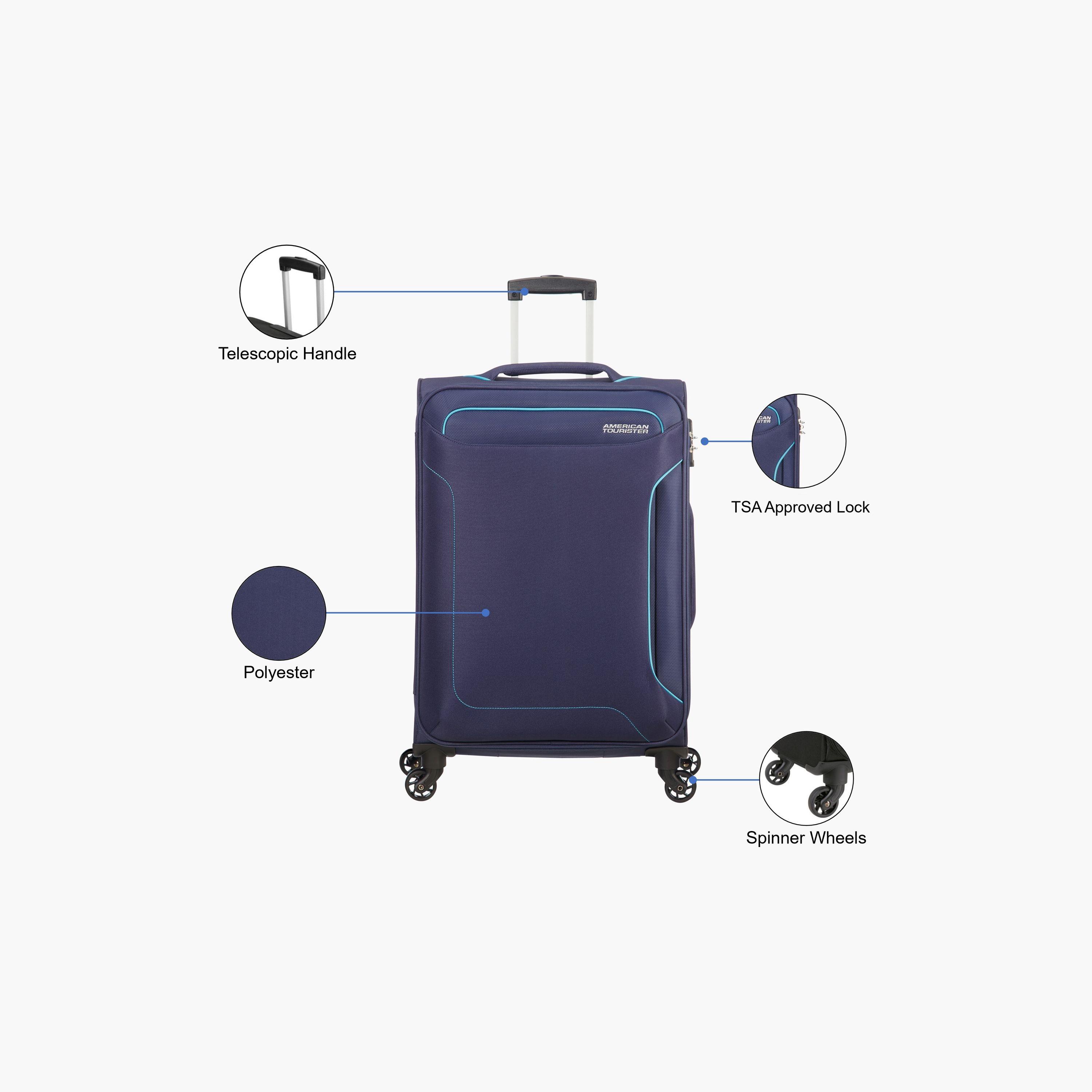 American Tourister Holiday 68 CM Medium Check-in Polyester Soft Sided 4-Wheeler Spinner Trolley Bag with TSA Lock-travel-luggagesandbags-luggage-image-3