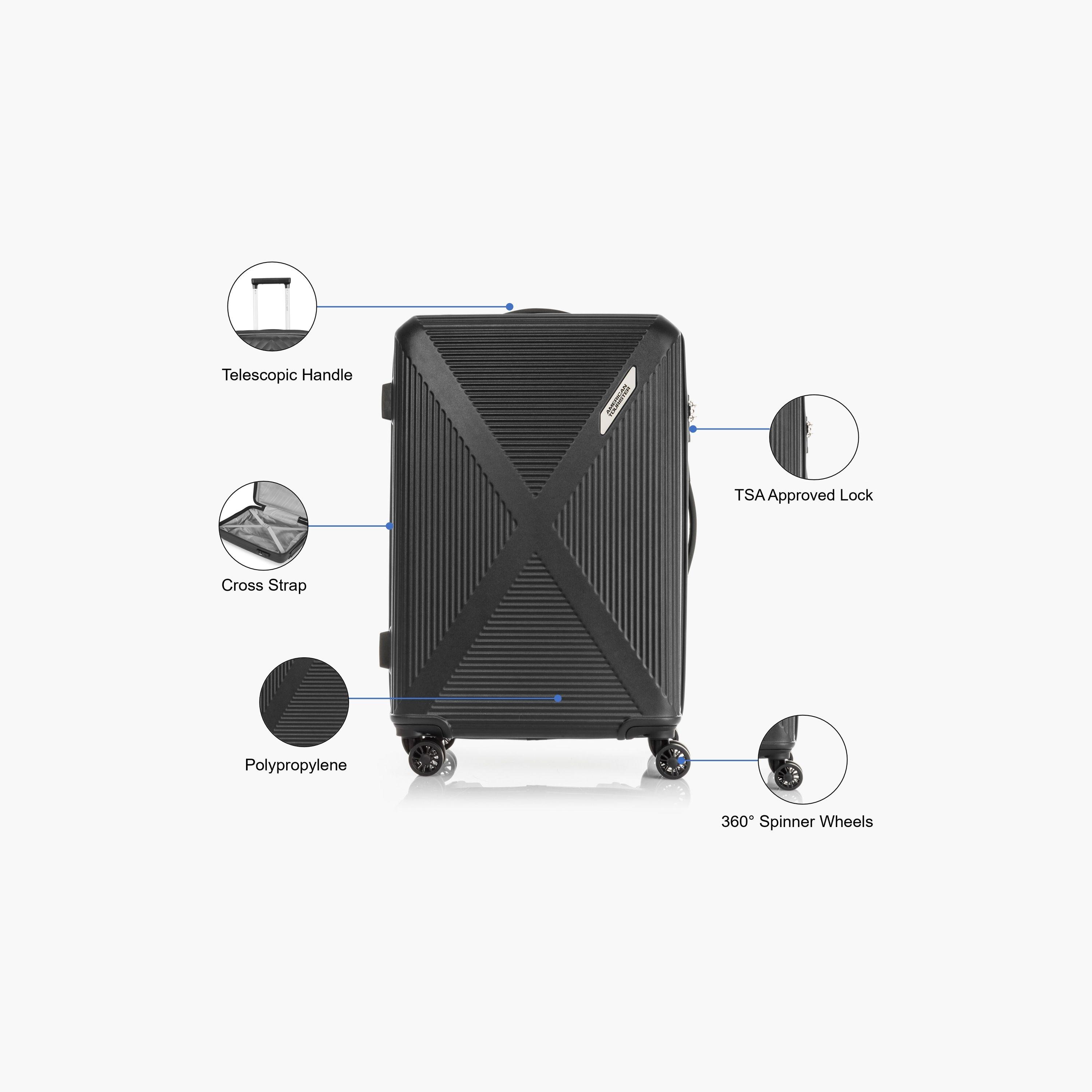 American Tourister Cuatro 69 CM Medium Check-in Polypropylene Hard Sided 4-Wheeler Spinner Trolley Bag with TSA Lock-travel-luggagesandbags-luggage-image-3