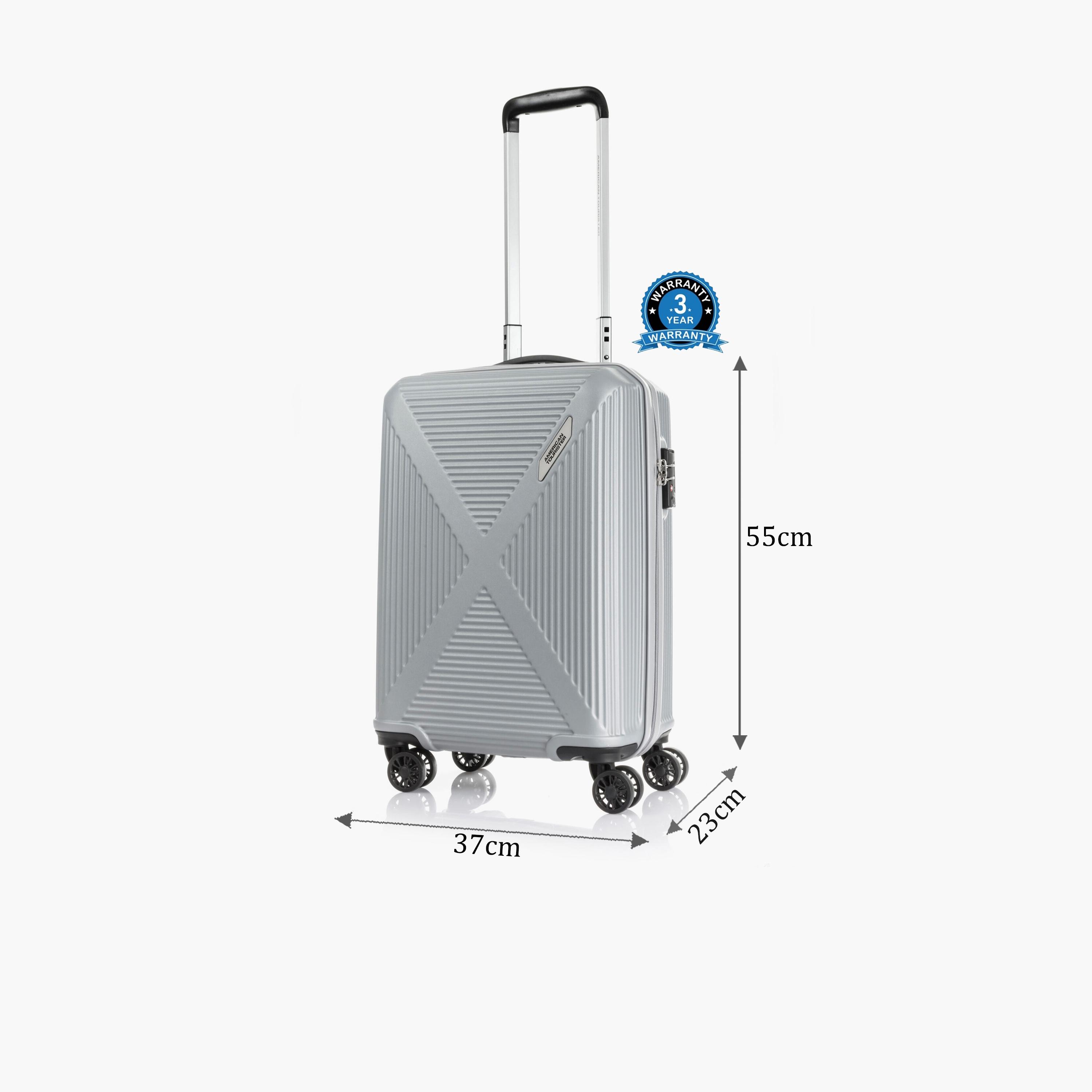 American Tourister Cuatro 55 CM Small Cabin Polypropylene Hard Sided 4-Wheeler Spinner Trolley Bag with TSA Lock-travel-luggagesandbags-luggage-image-2