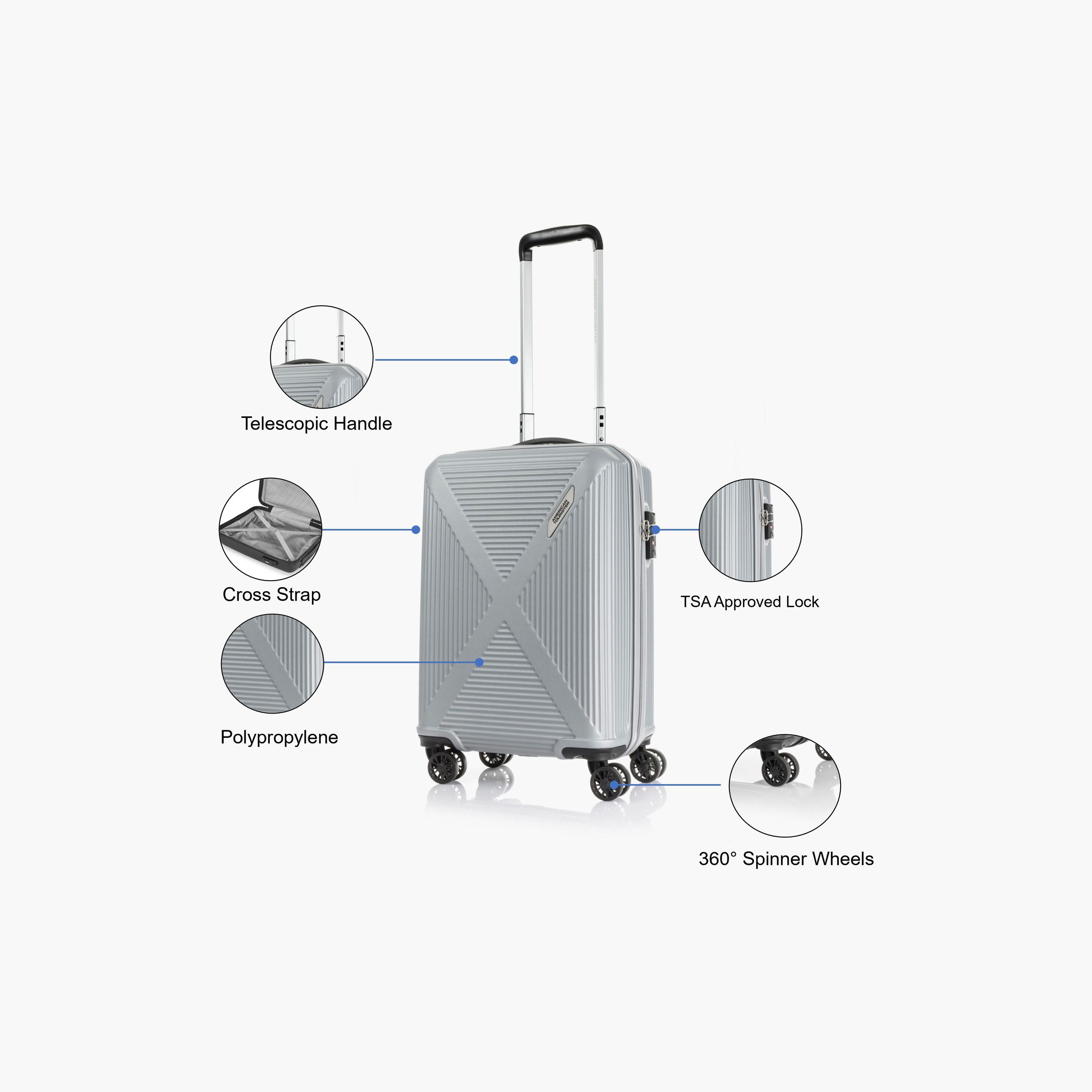 American Tourister Cuatro 69 CM Medium Check-in Polypropylene Hard Sided 4-Wheeler Spinner Trolley Bag with TSA Lock-travel-luggagesandbags-luggage-image-3