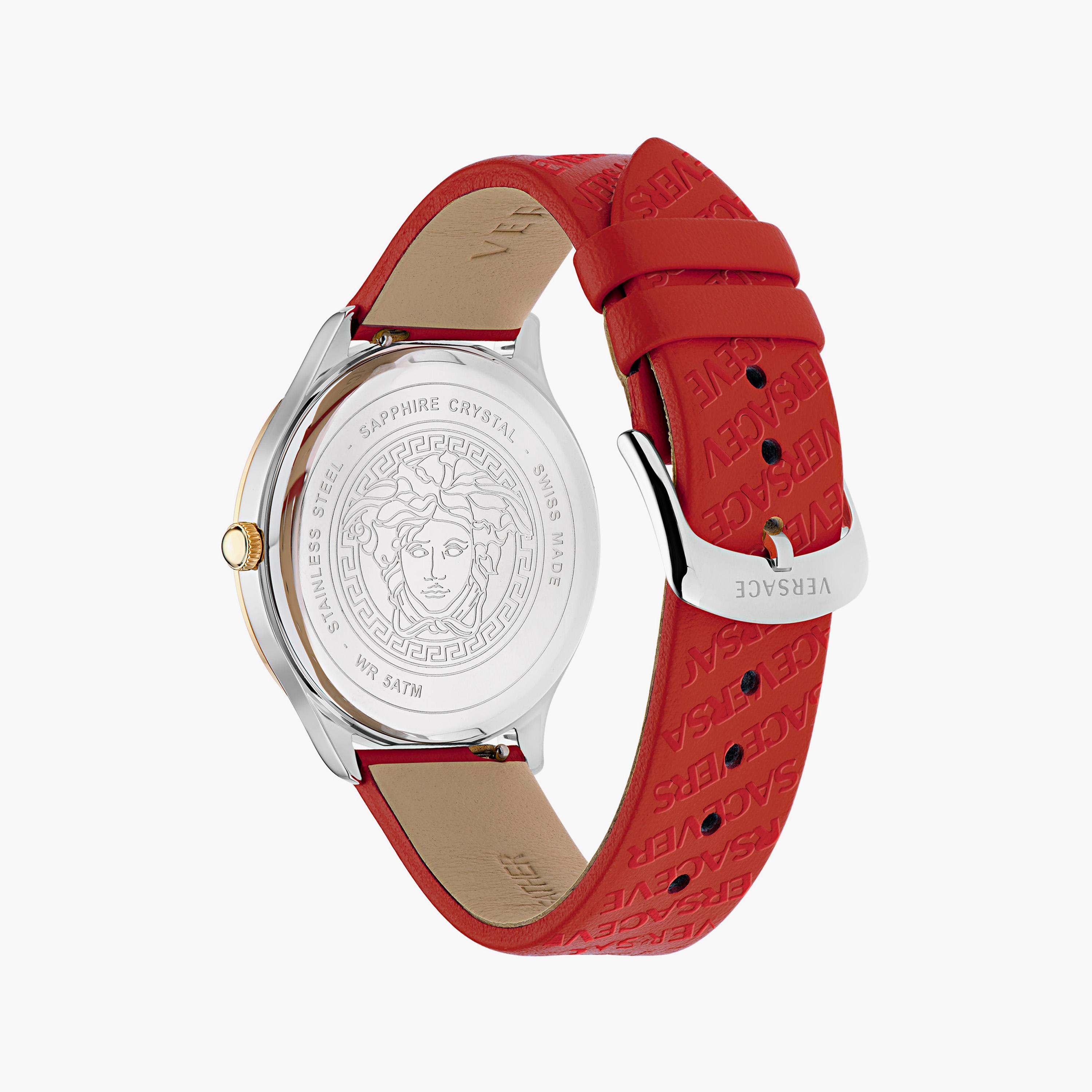  VE2O00222 | ساعة فيرساتشي صناعة سويسرية بسوار جلدي احمر ذو أنالوج للنساء -women-watchesandjewellery-watches-image-2