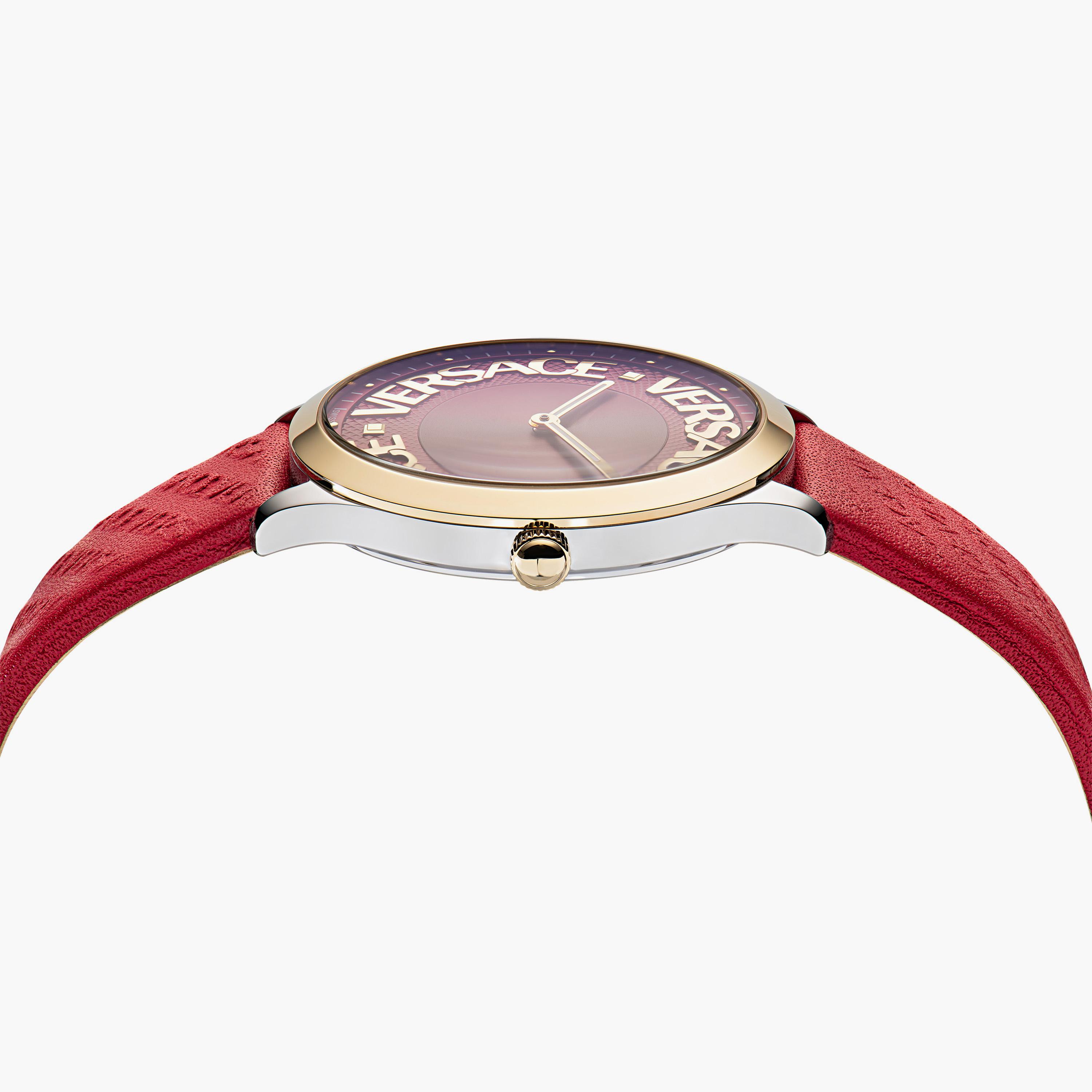  VE2O00222 | ساعة فيرساتشي صناعة سويسرية بسوار جلدي احمر ذو أنالوج للنساء -women-watchesandjewellery-watches-image-3