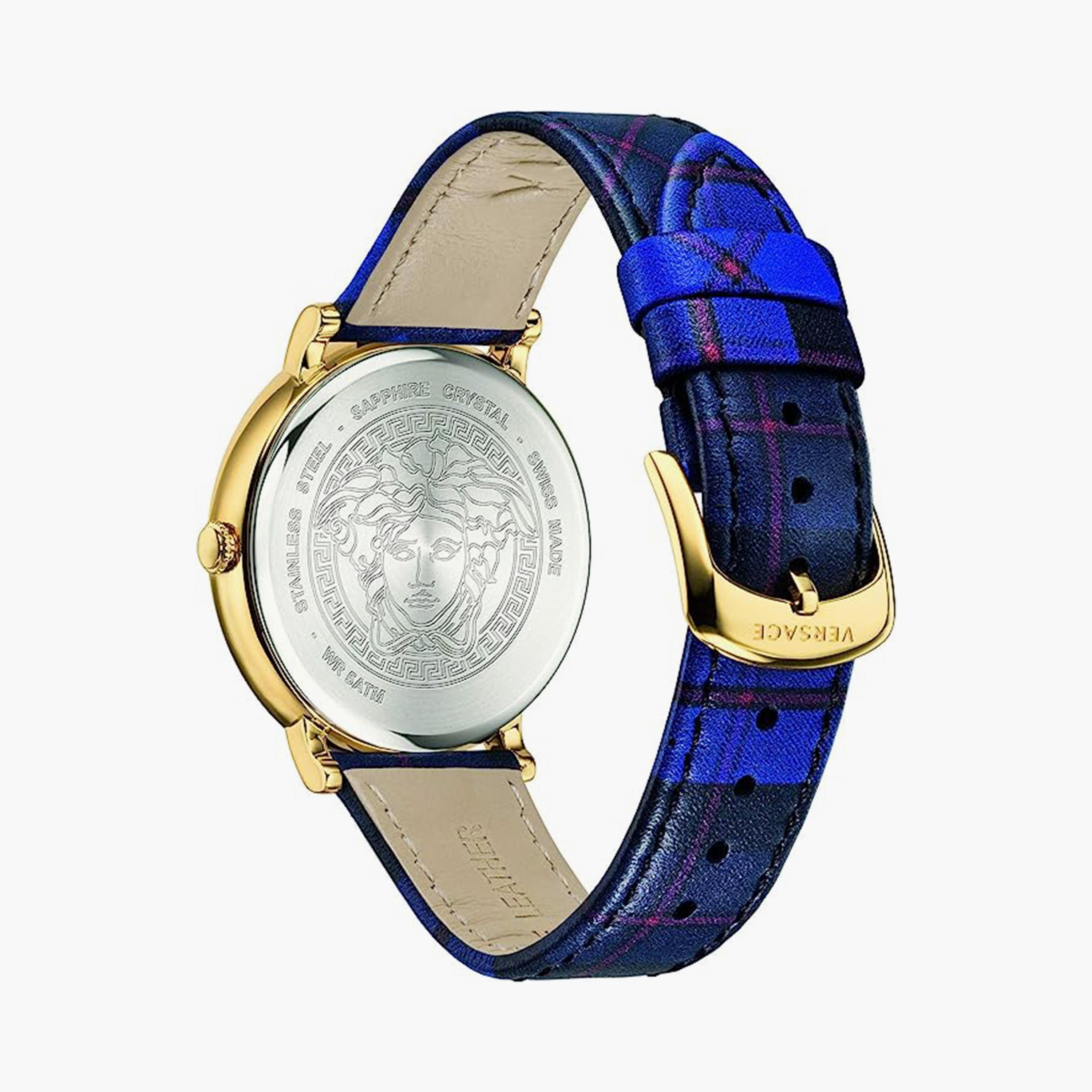  VE8100218 | ساعة فيرساتشي صناعة سويسرية بسوار جلدي ازرق ذو أنالوج للنساء -women-watchesandjewellery-watches-image-2
