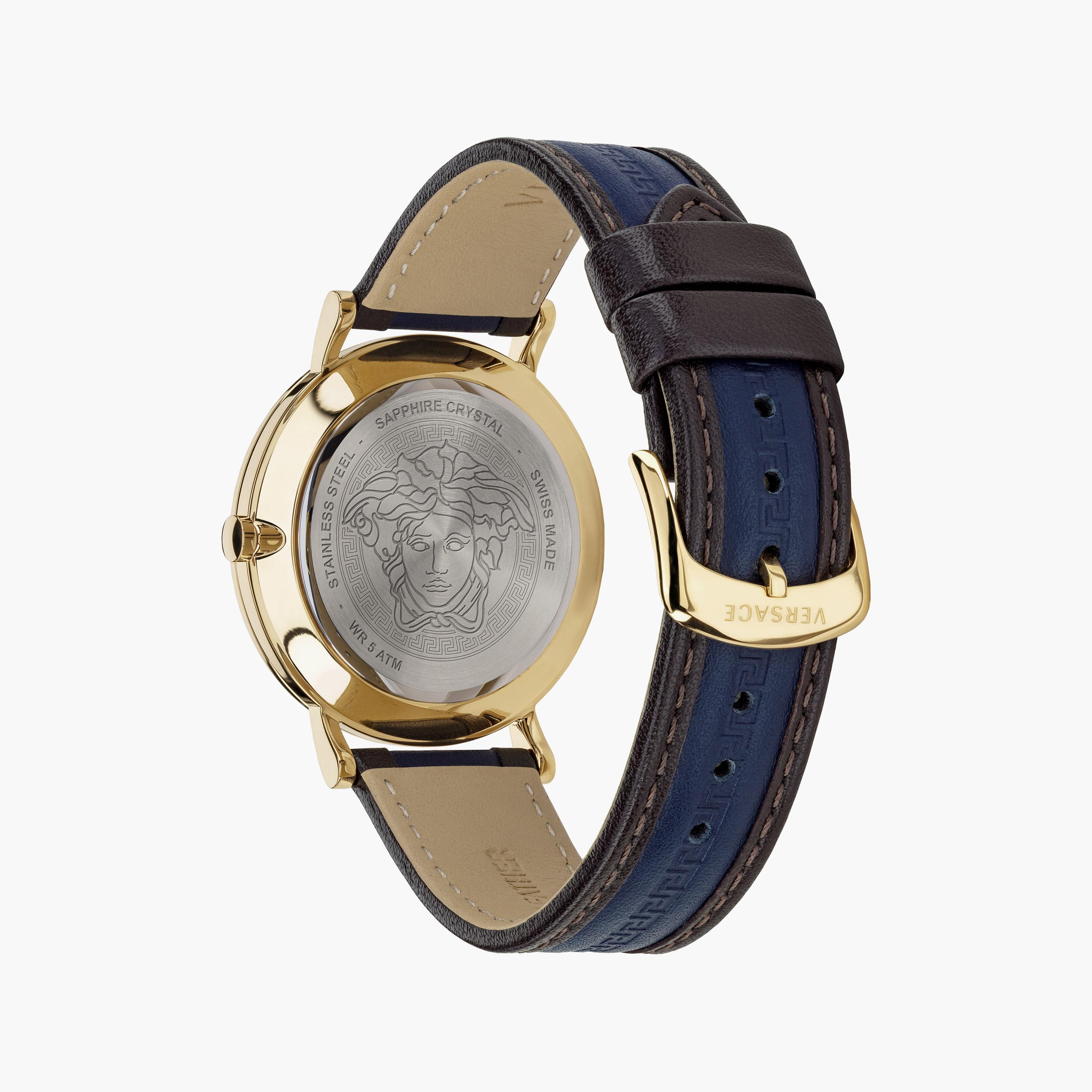  VEJ400321 | ساعة فيرساتشي صناعة سويسرية بسوار جلدي ازرق ذو أنالوج للرجال -men-watchesandjewellery-watches-image-2