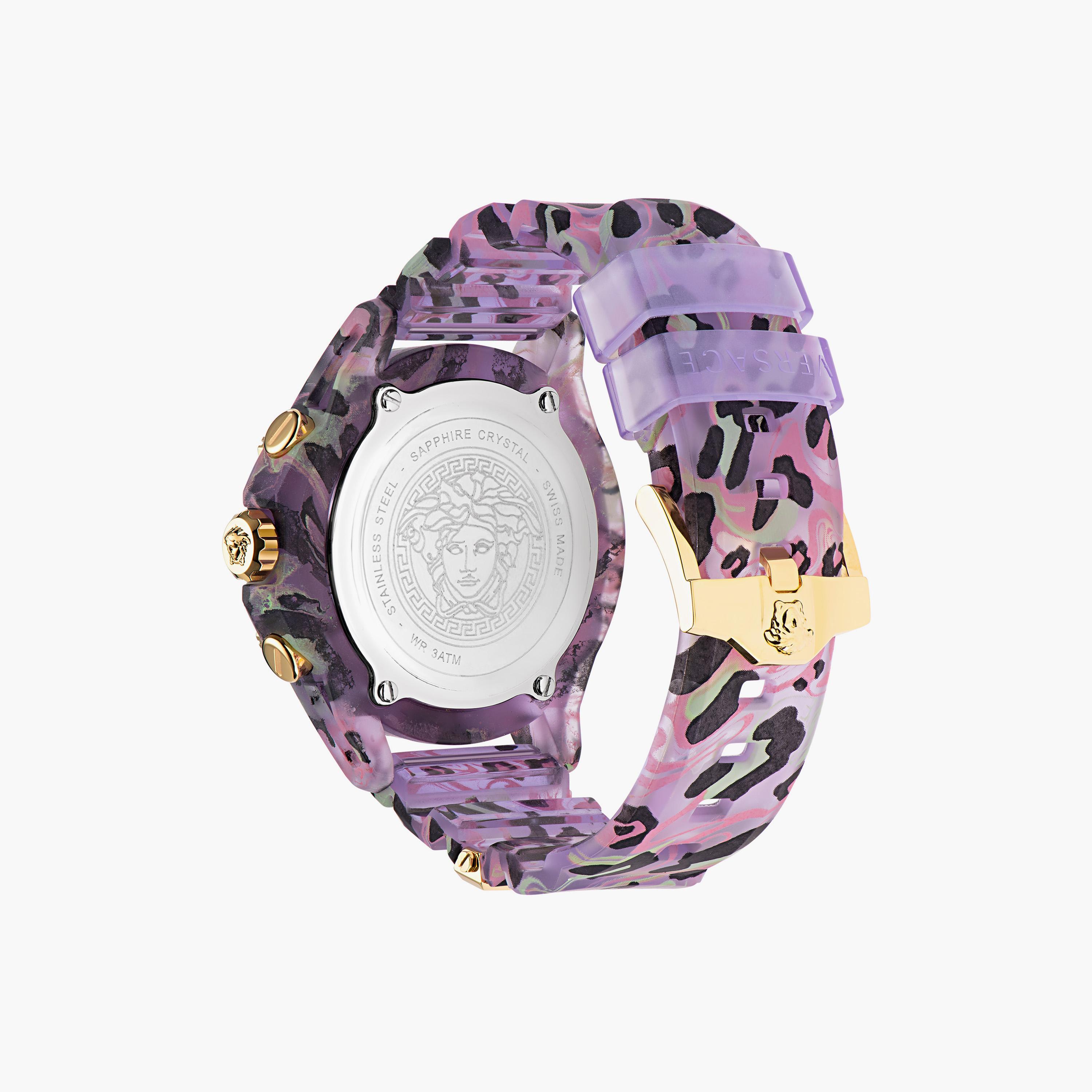 Versace Swiss Made Unisex Purple Chronograph Silicone Strap Watch | VEZ700722-men-watchesandjewellery-watches-image-2