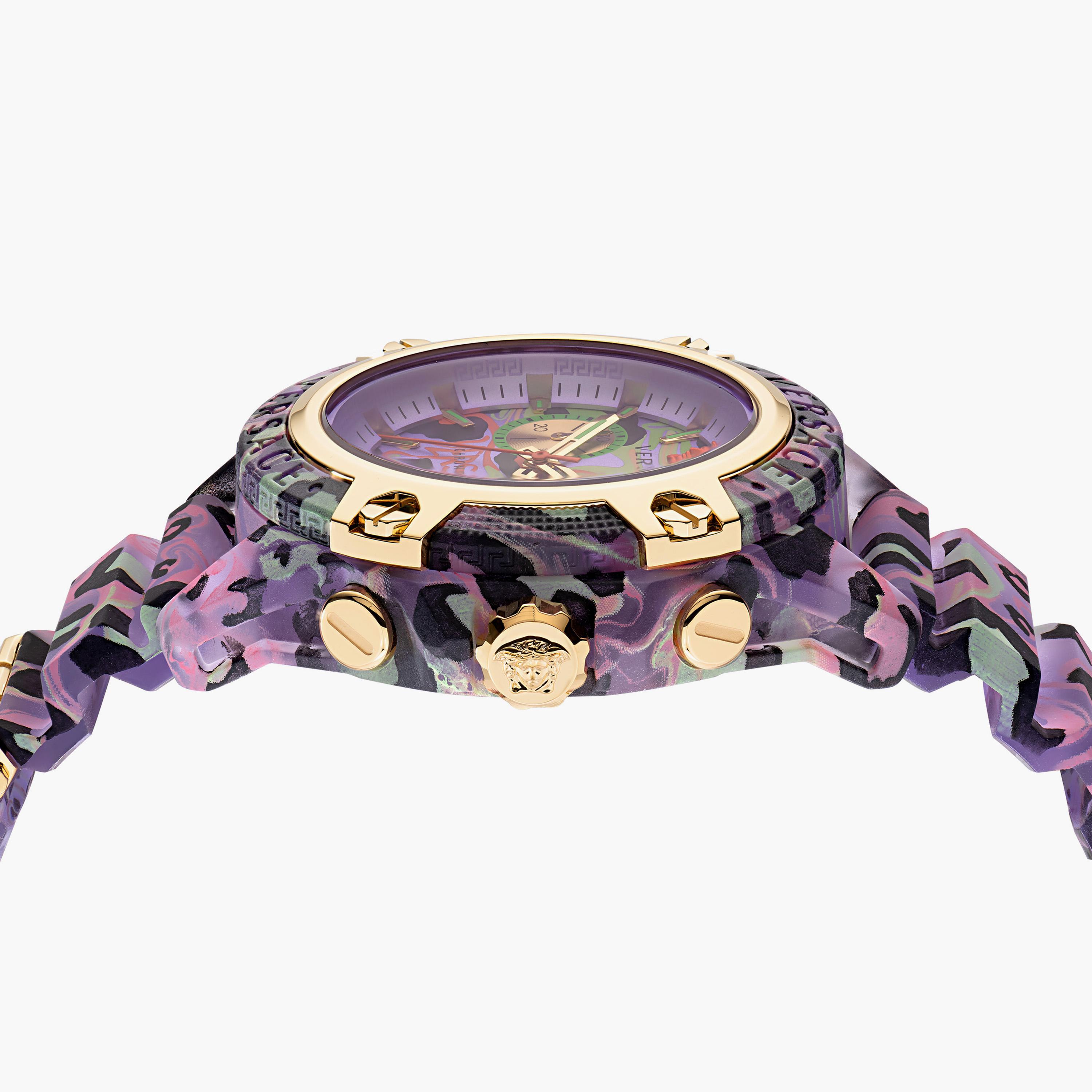 Versace Swiss Made Unisex Purple Chronograph Silicone Strap Watch | VEZ700722-men-watchesandjewellery-watches-image-3
